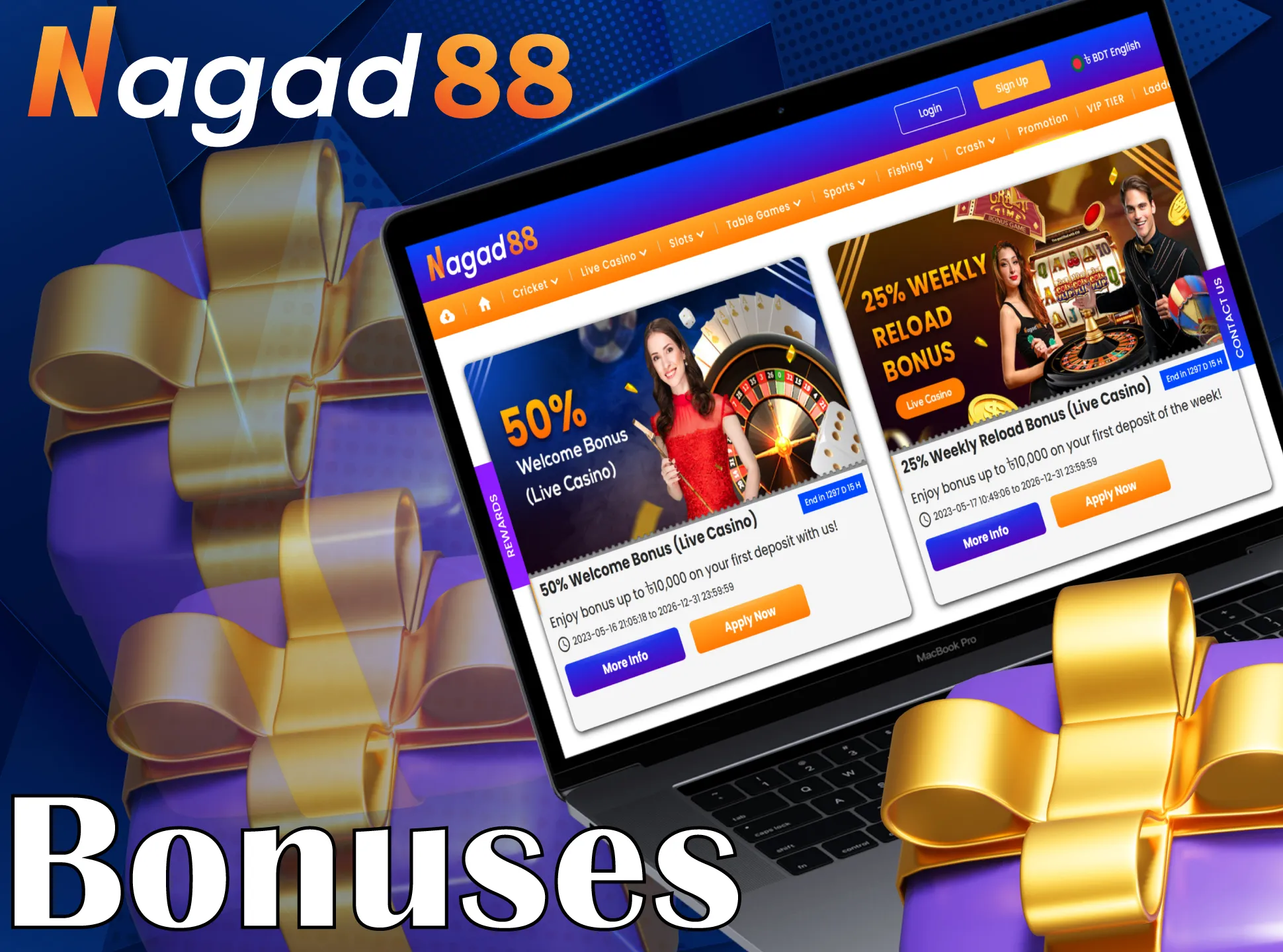 Nagad88 has many bonuses for players.
