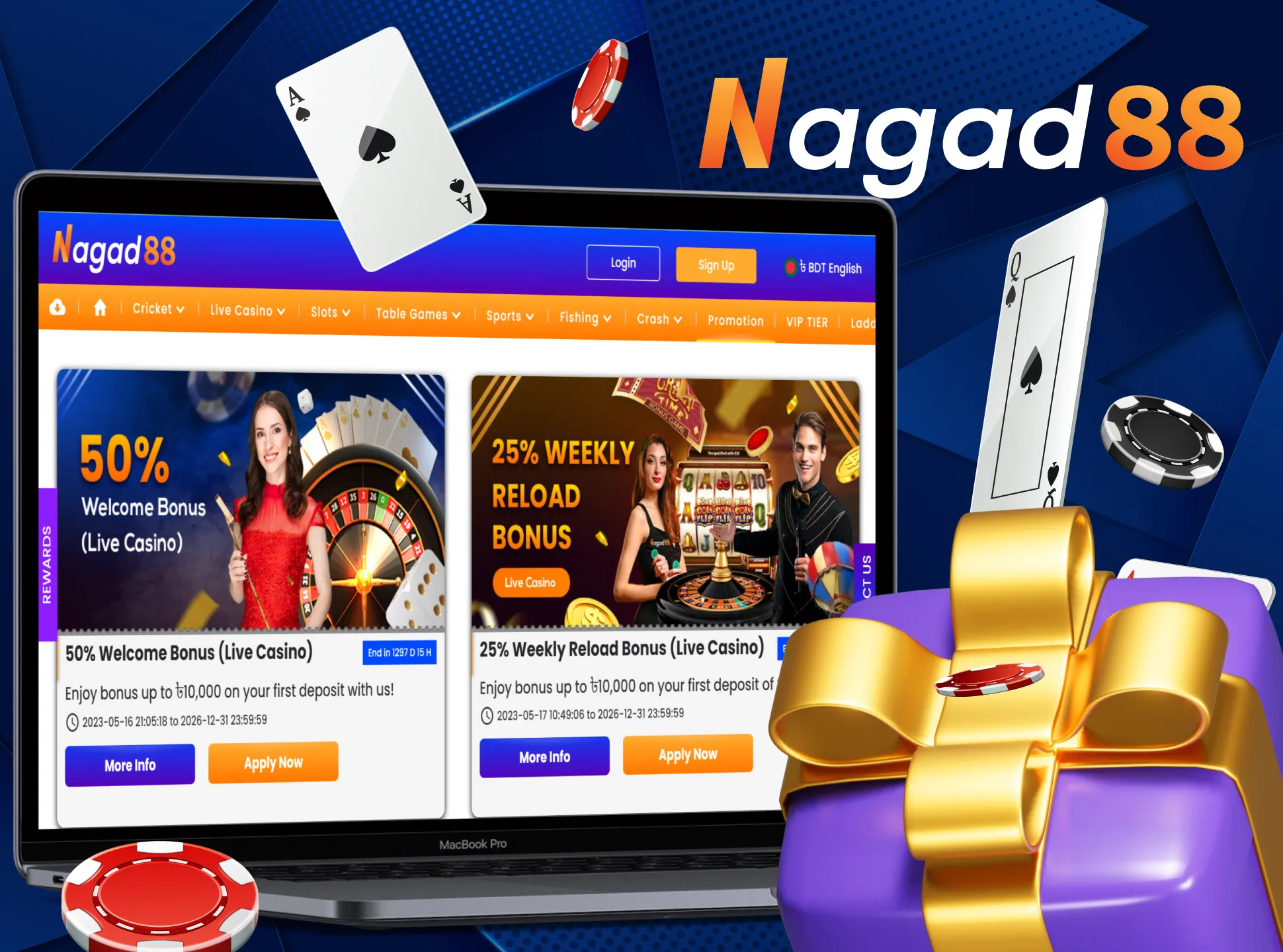 Casino bonus will give an advantage at Nagad88.