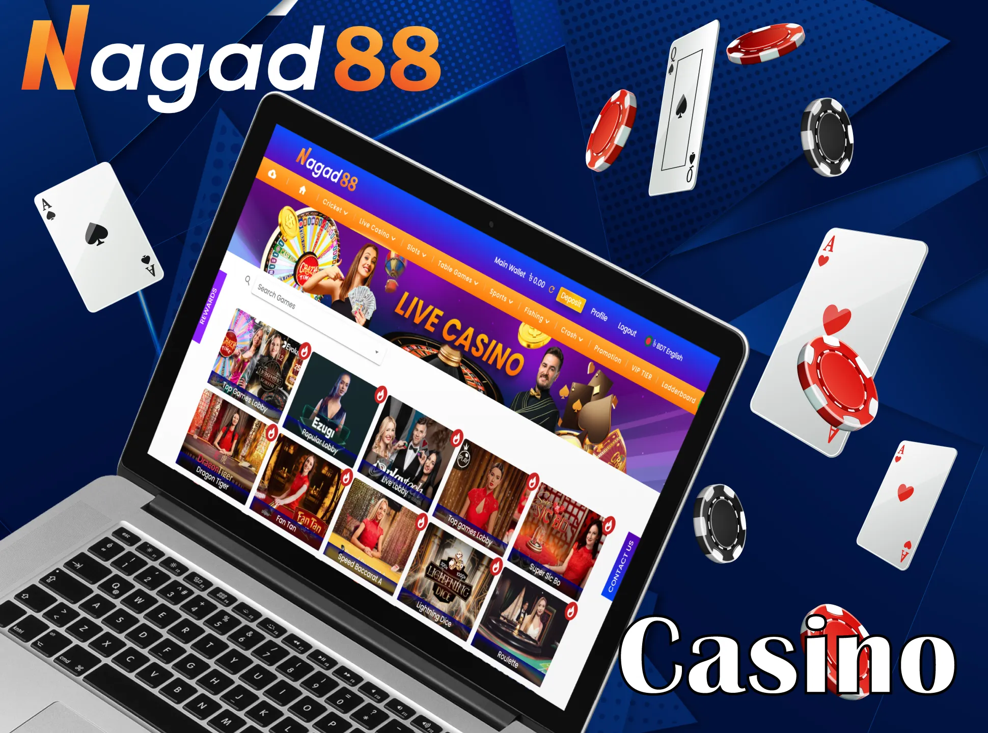 Play at the casino with Nagad88.