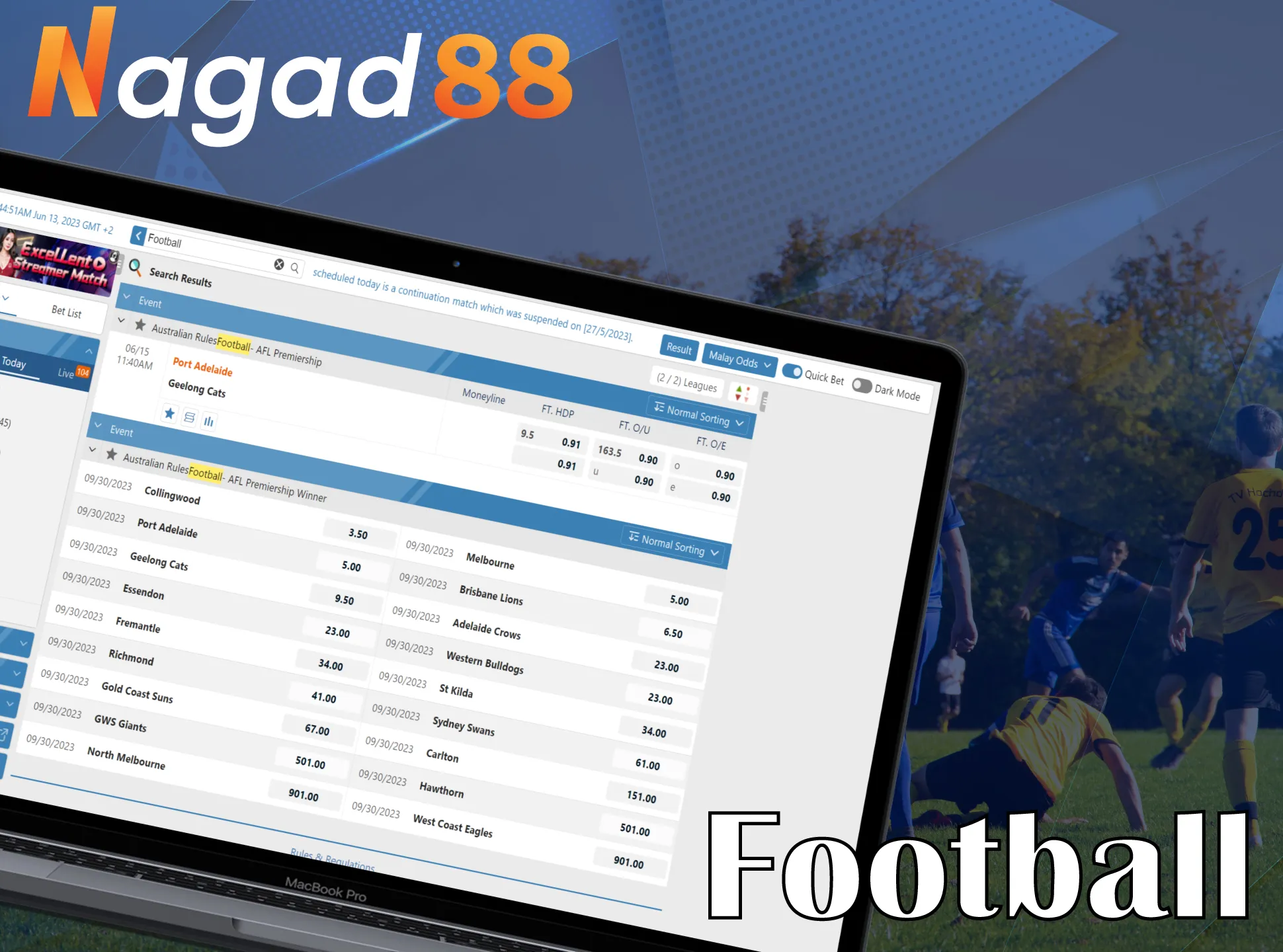Bet on football at Nagad88.