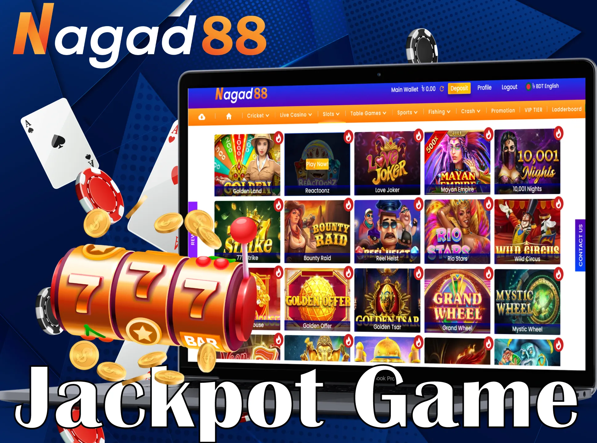 Play jackpot games at Nagad88.
