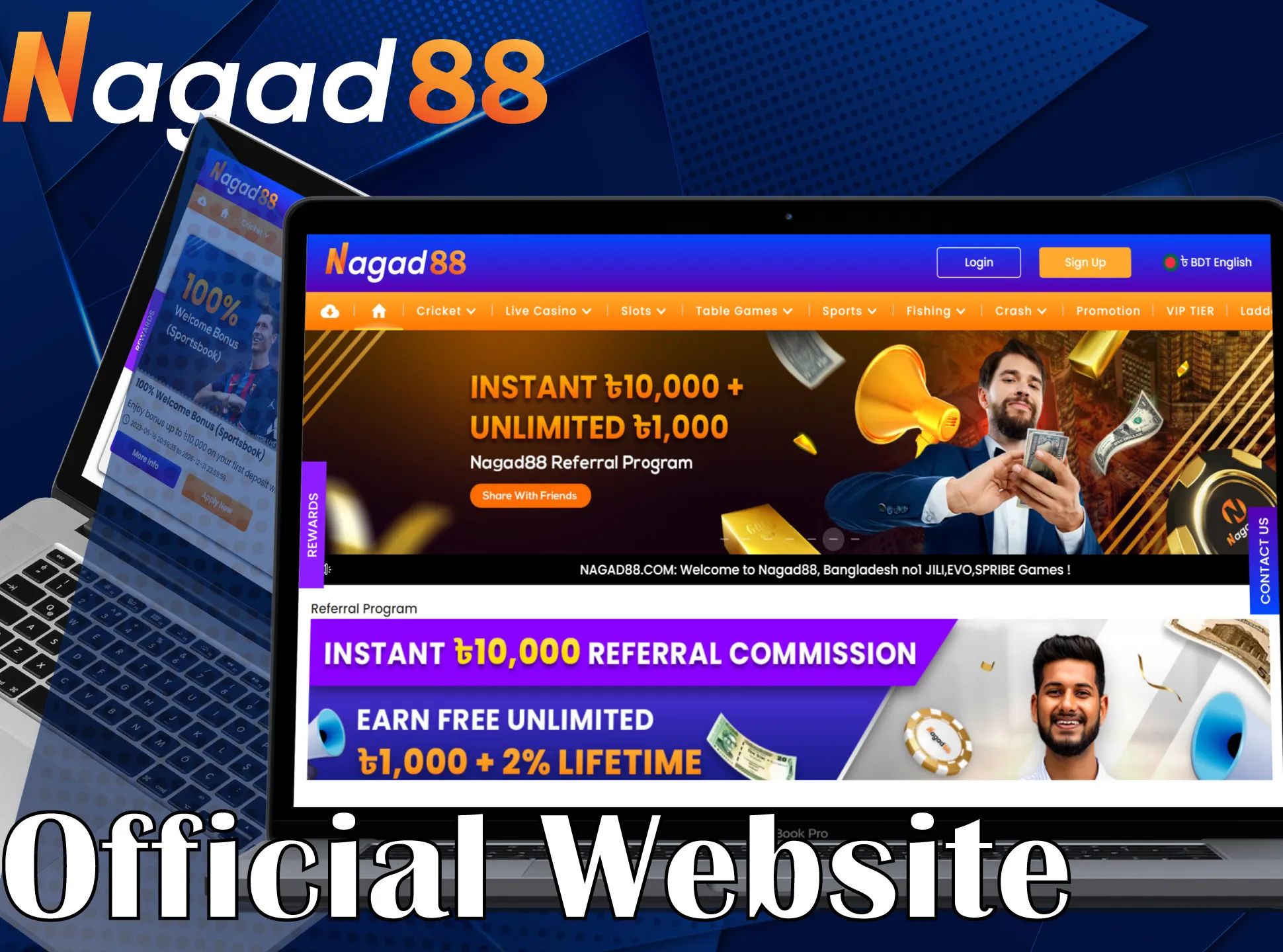 Visit the official Nagad88 website to play and bet.