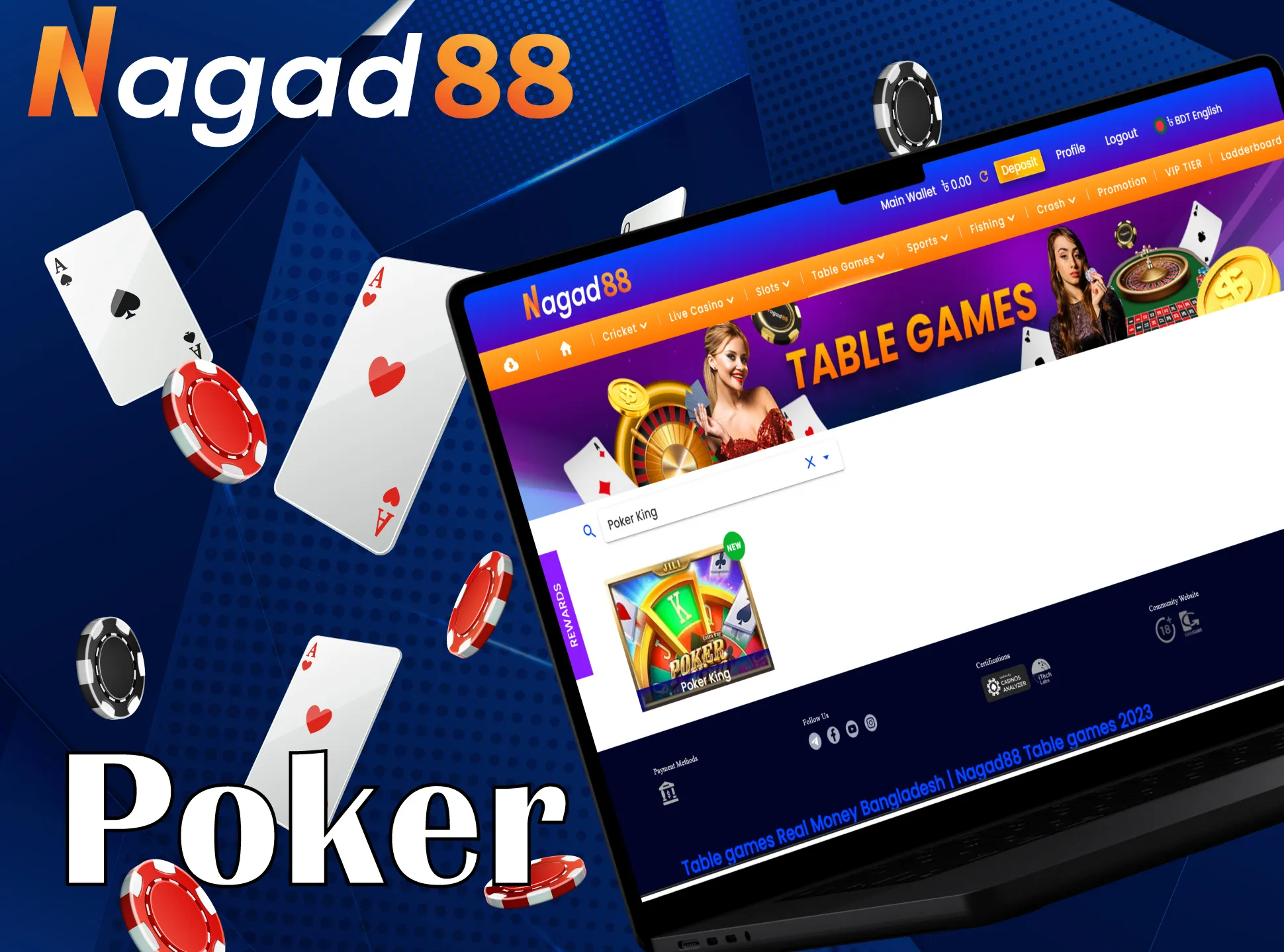 Play poker with Nagad88.