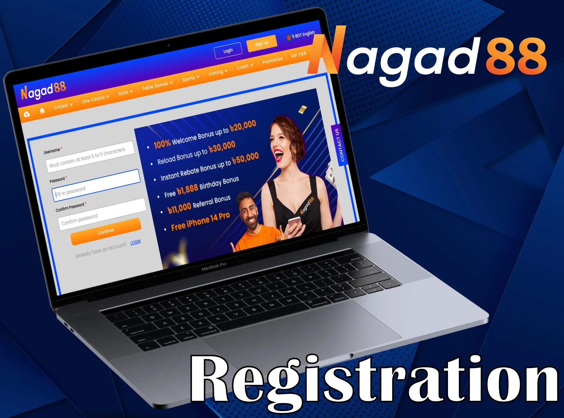 Complete a simple registration process at Nagad88.