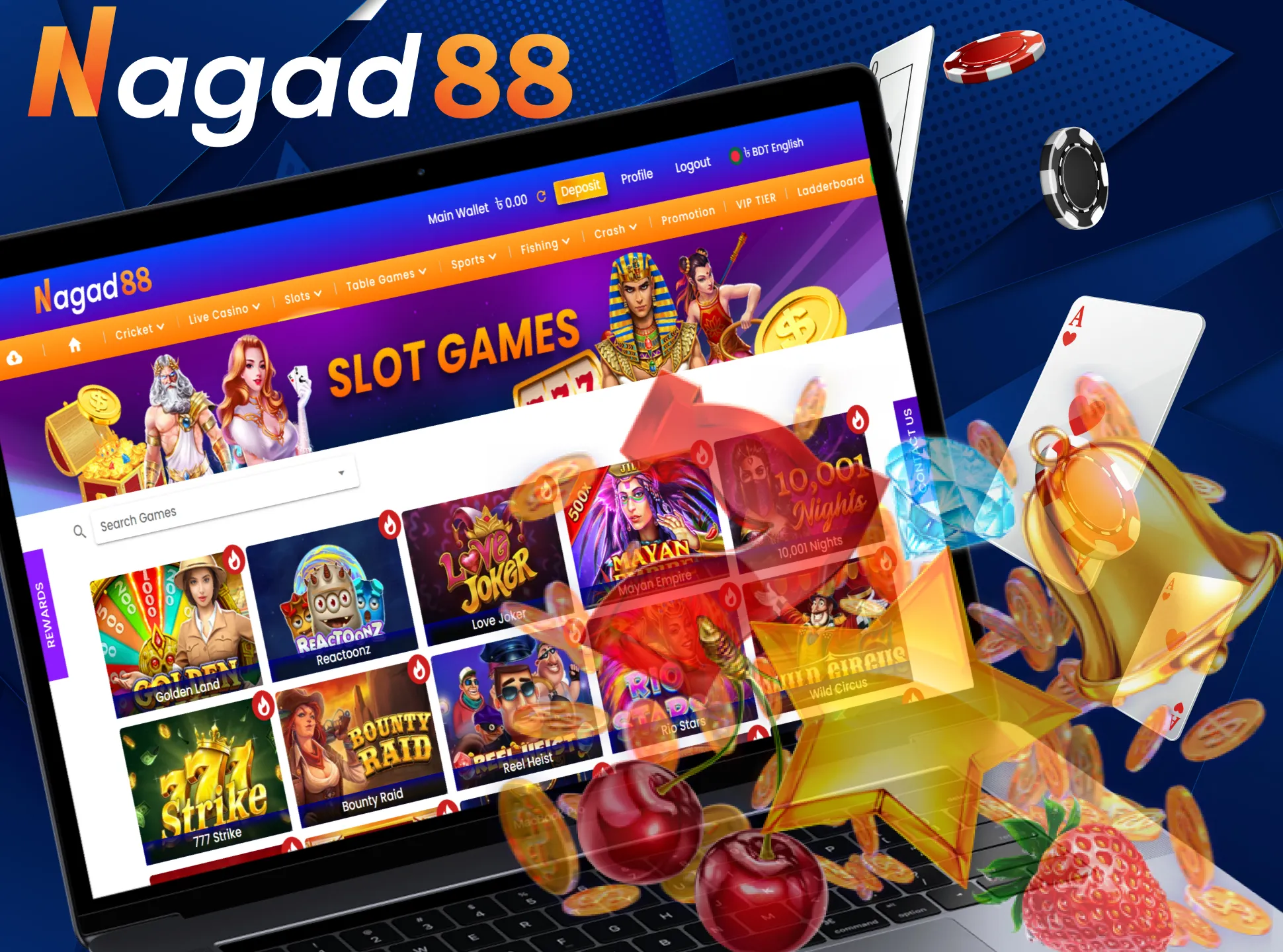 With Nagad88 try your luck in the slots.