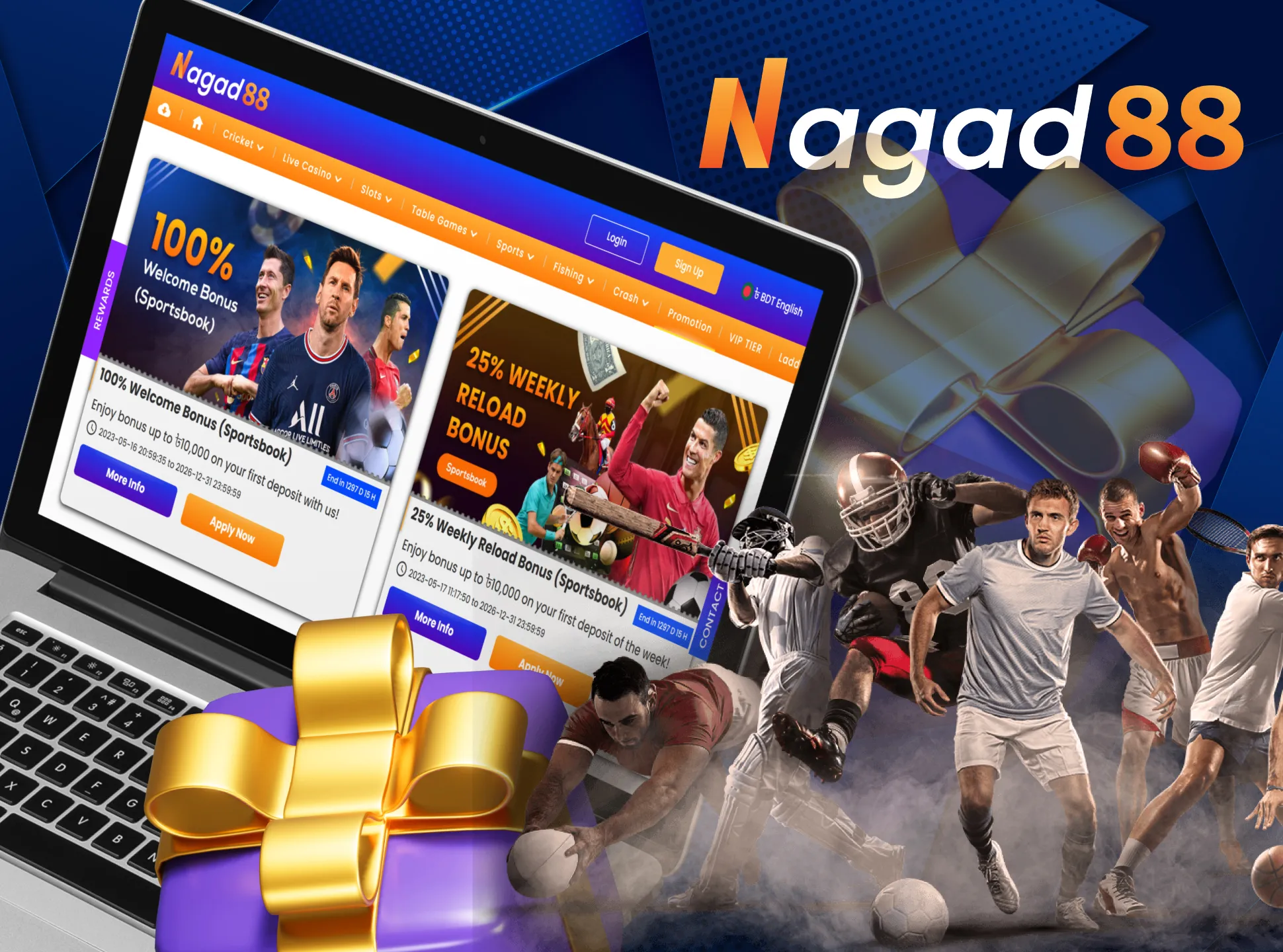 Nagad88 offers a great bonus on sport betting for new players.