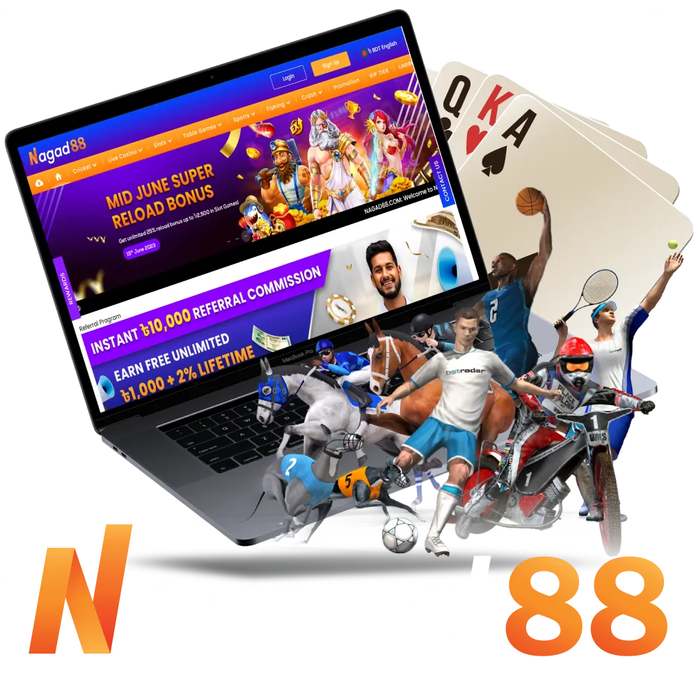 Play at Nagad88 casino and place your bets.