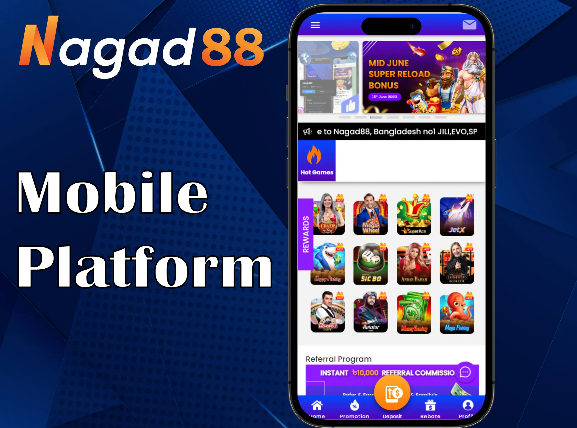 Try the mobile platform Nagad88 .