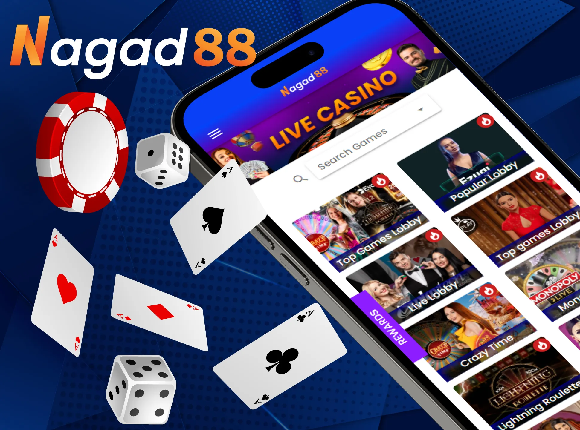 Take advantage of the special casino bonus in the Nagad88 app.