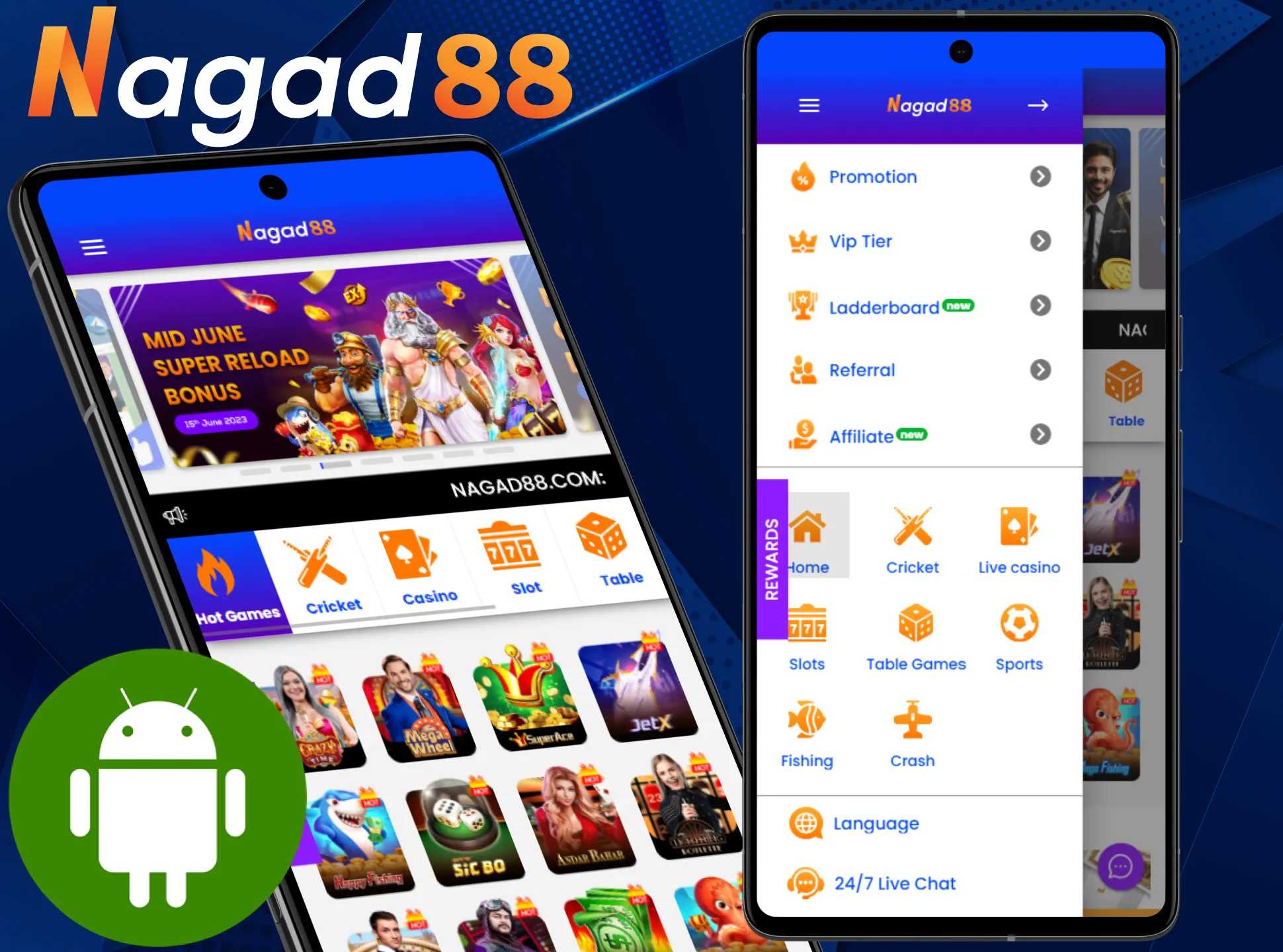 Install the Nagad88 app on your Android.