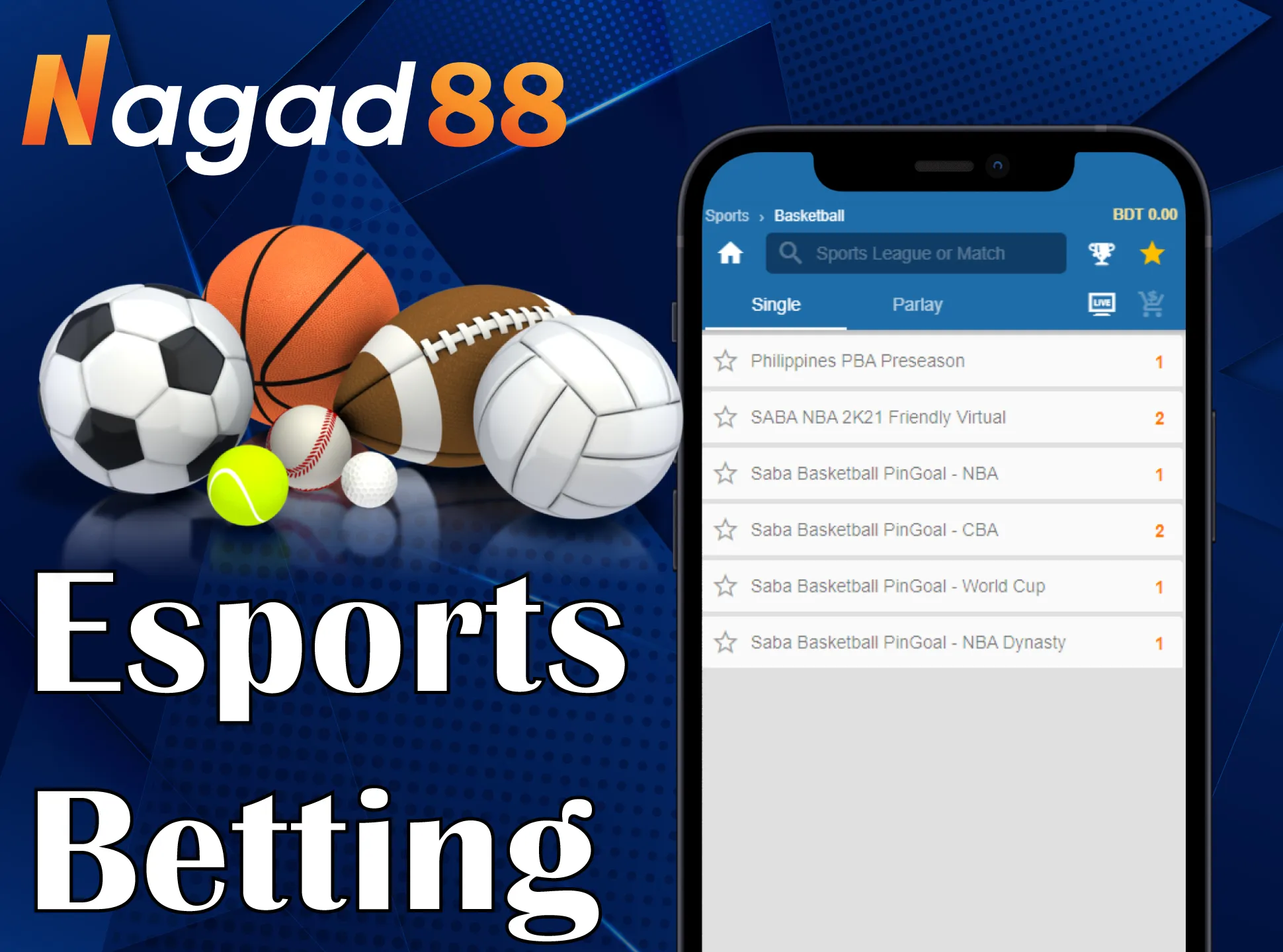 In the Nagad88 app, bet on esport.