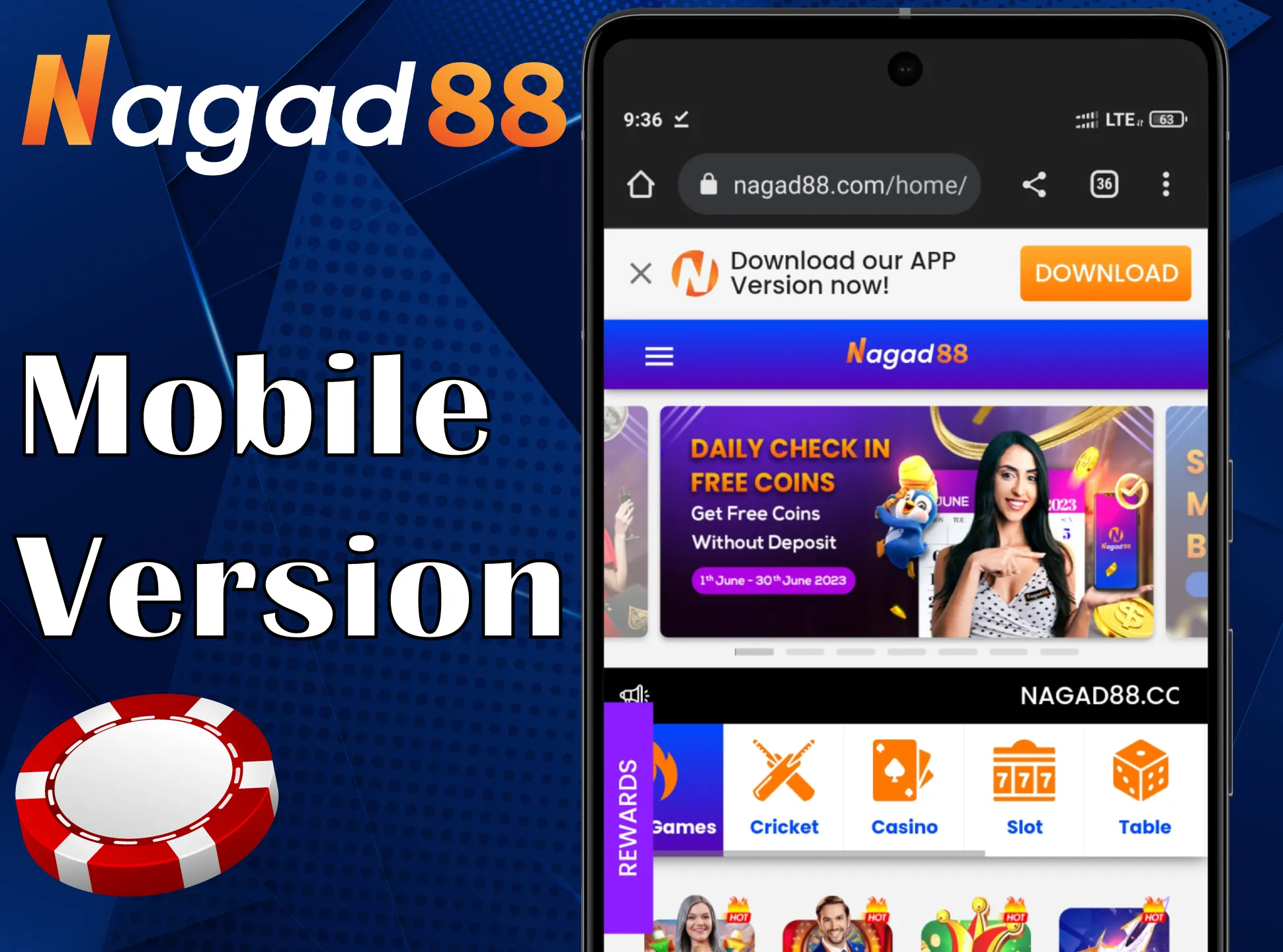 Try the mobile version of the Nagad88.