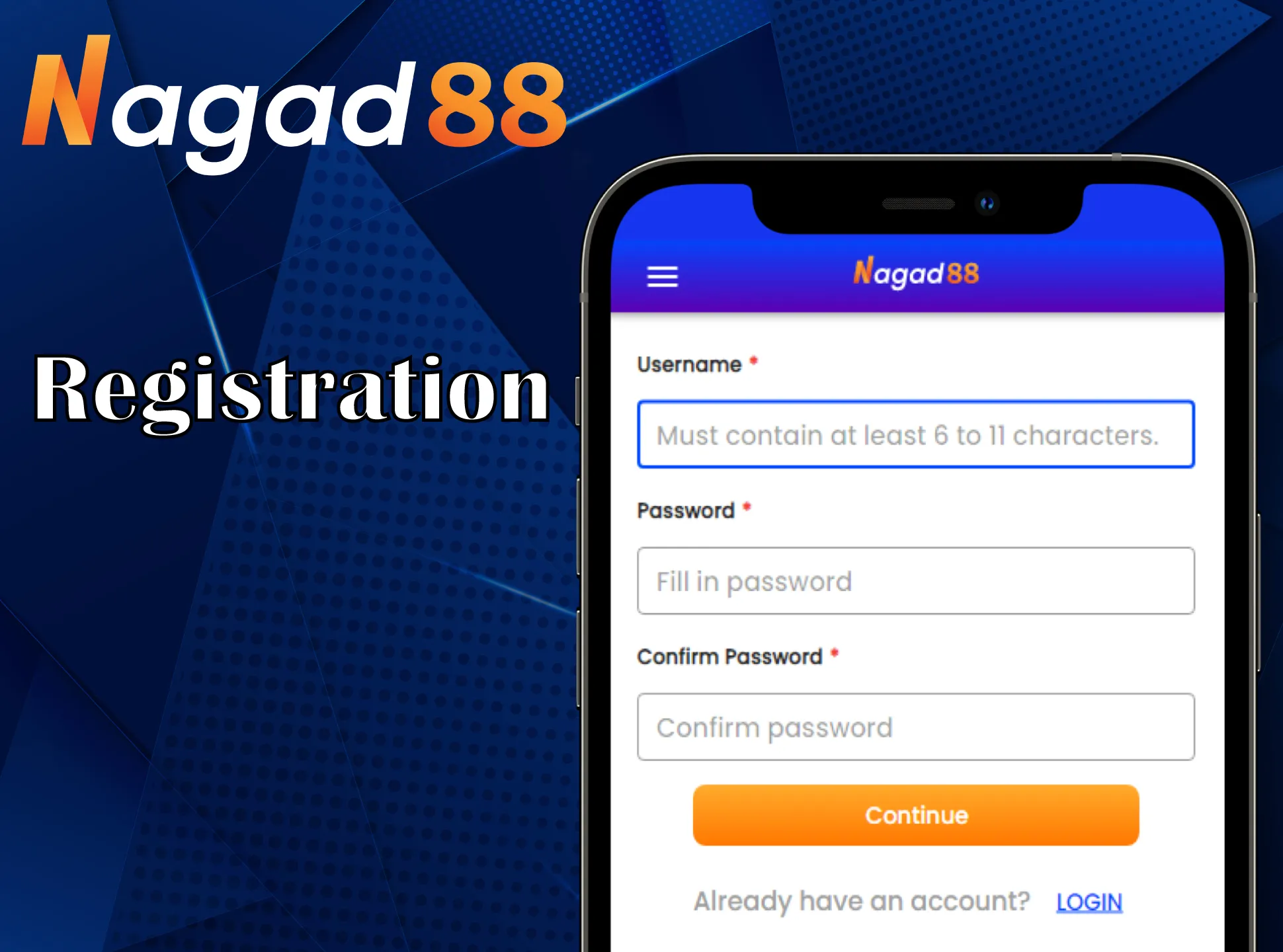 Complete a simple registration in the Nagad88 app.