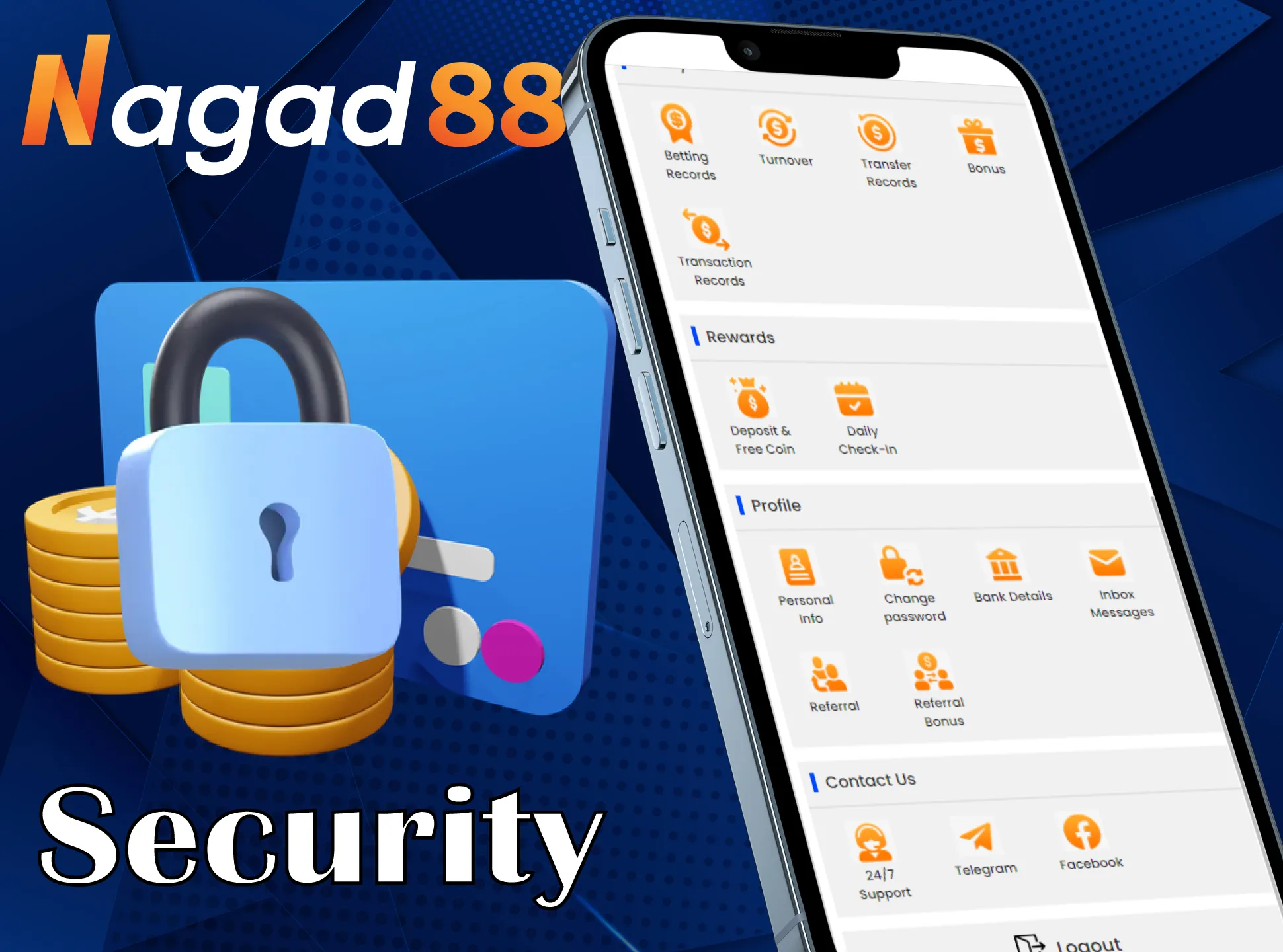 In the Nagad88 app, all user data is secure.