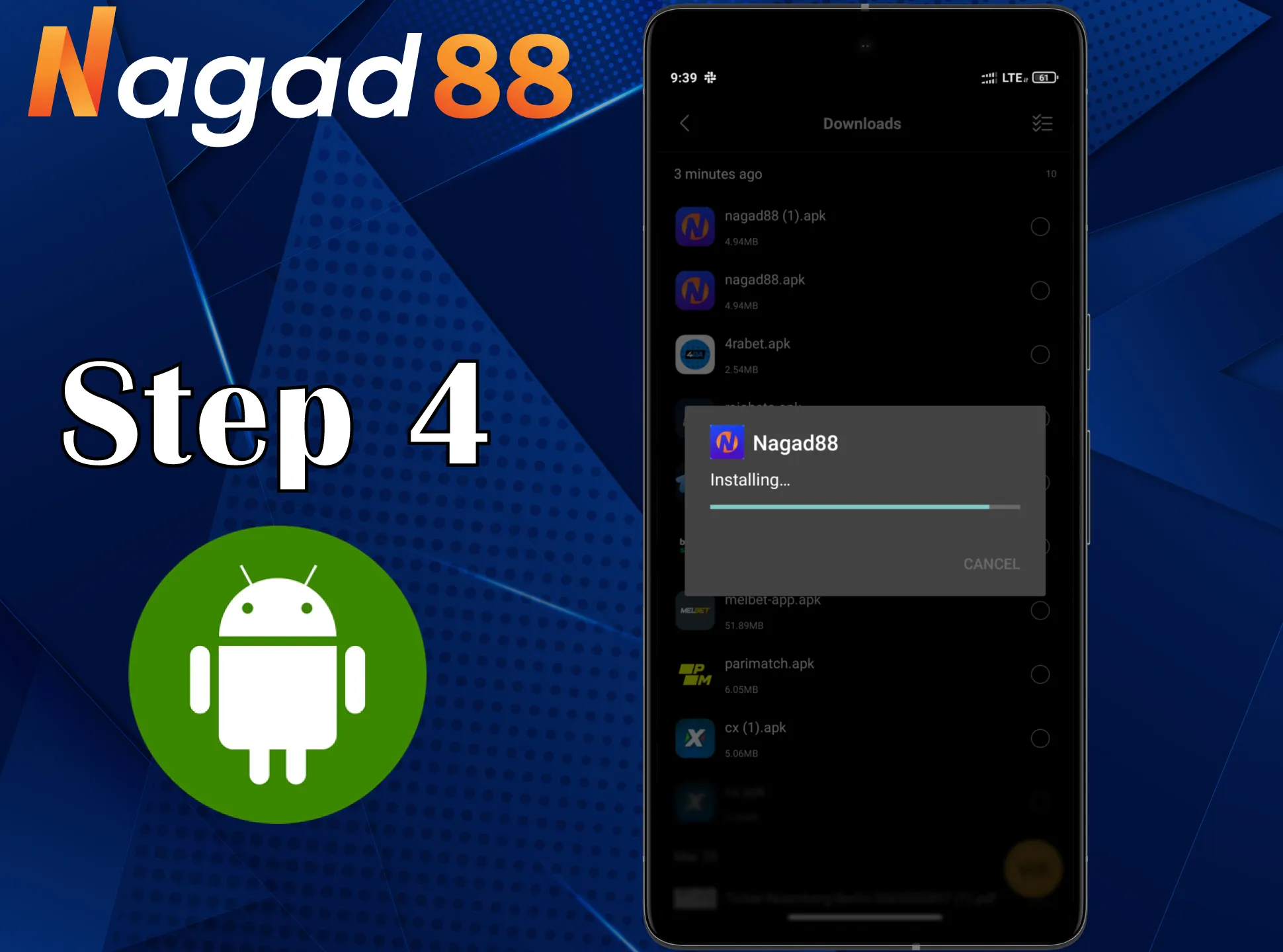 Confirm installation of the Nagad88 app.