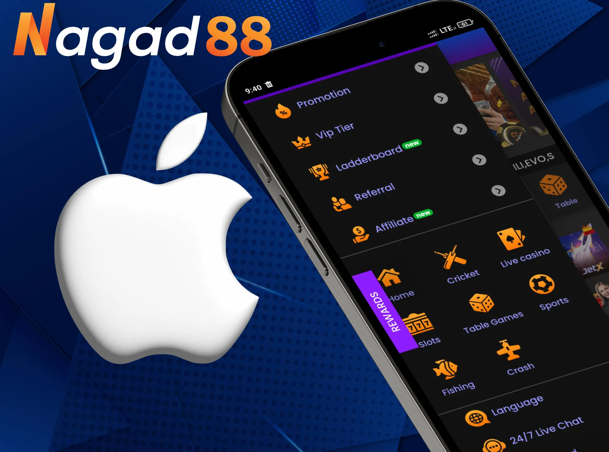 Install the Nagad88 app, it is available for iOS users.