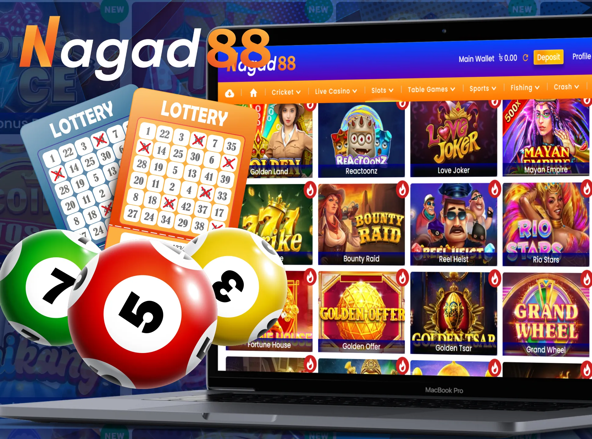 Play lottery at Nagad88 live casino.