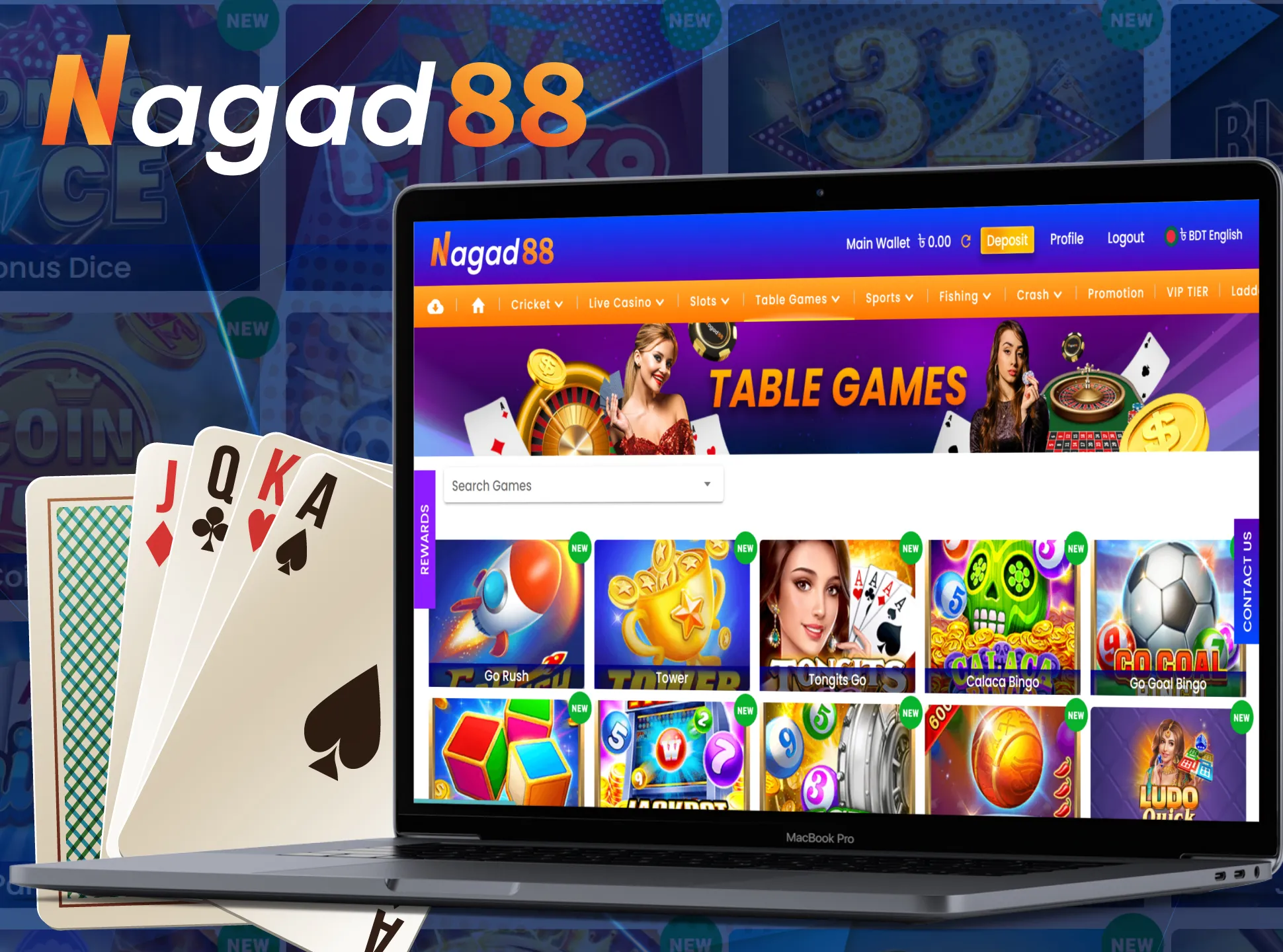 Try playing table games at Nagad88 Casino.