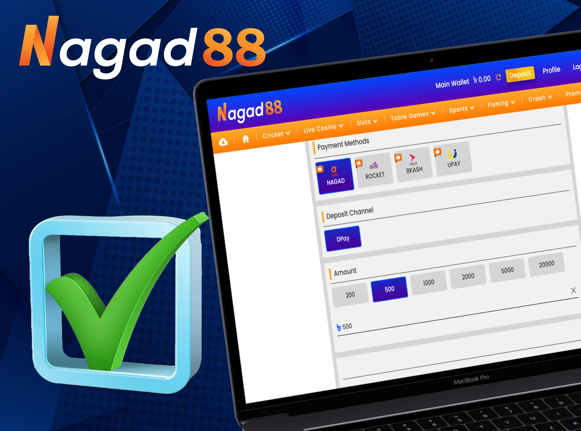 Fill out the data and confirm the withdrawal of funds from Nagad88.