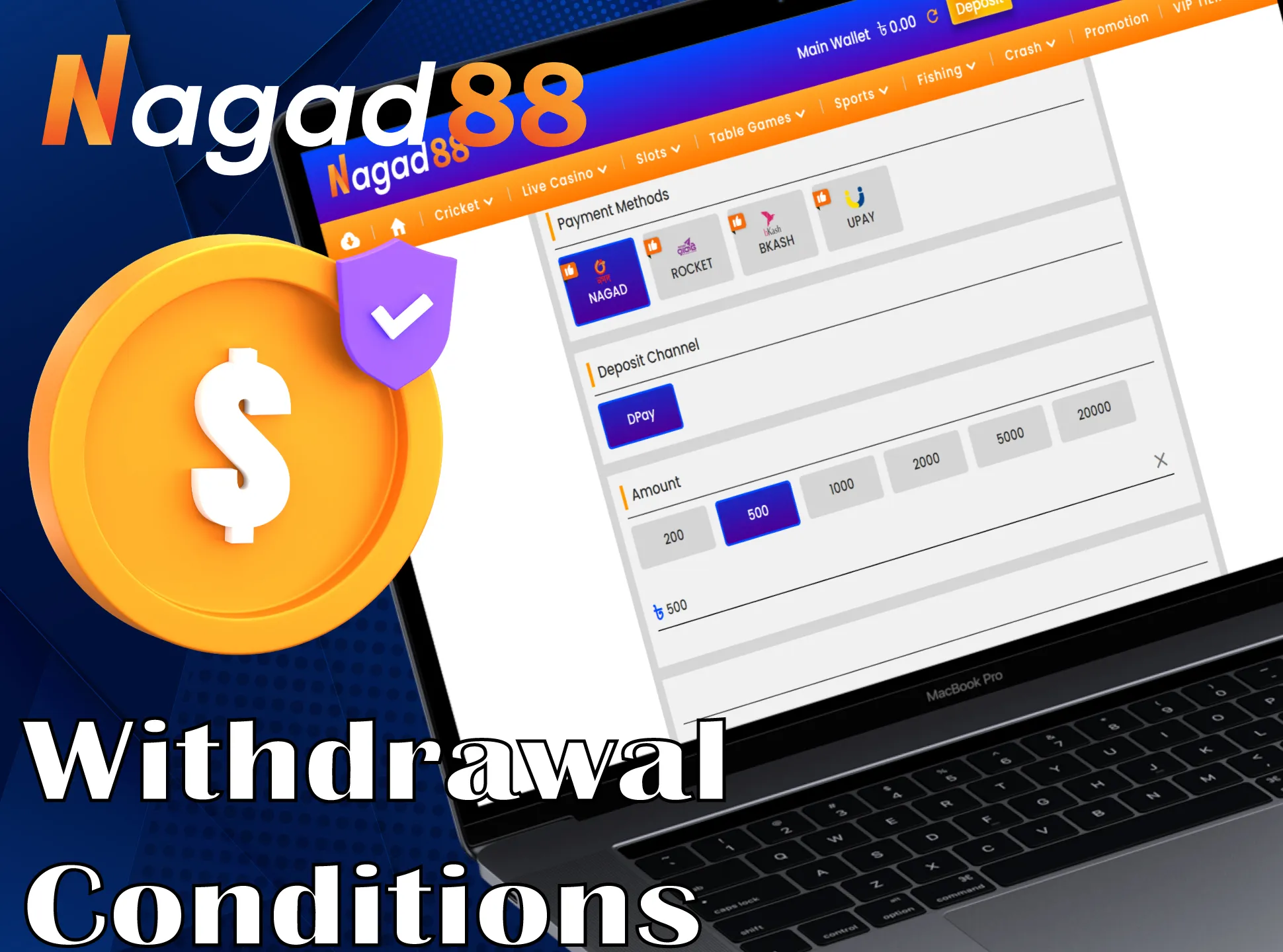 Withdraw your winnings easily with Nagad88.