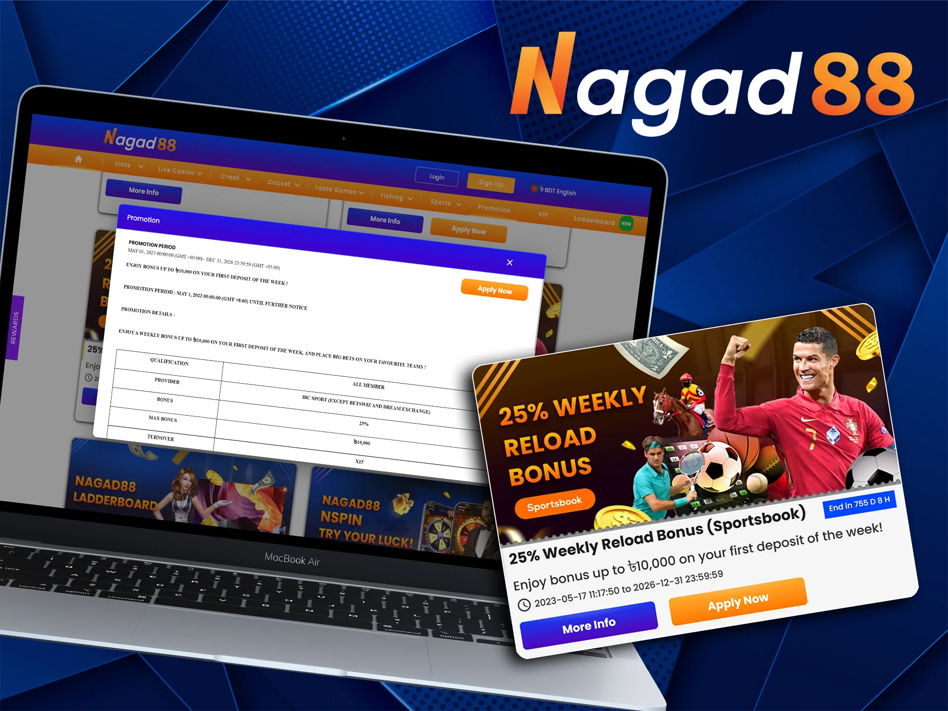 Get Weekly Reload Sport Bonus at Nagad88.