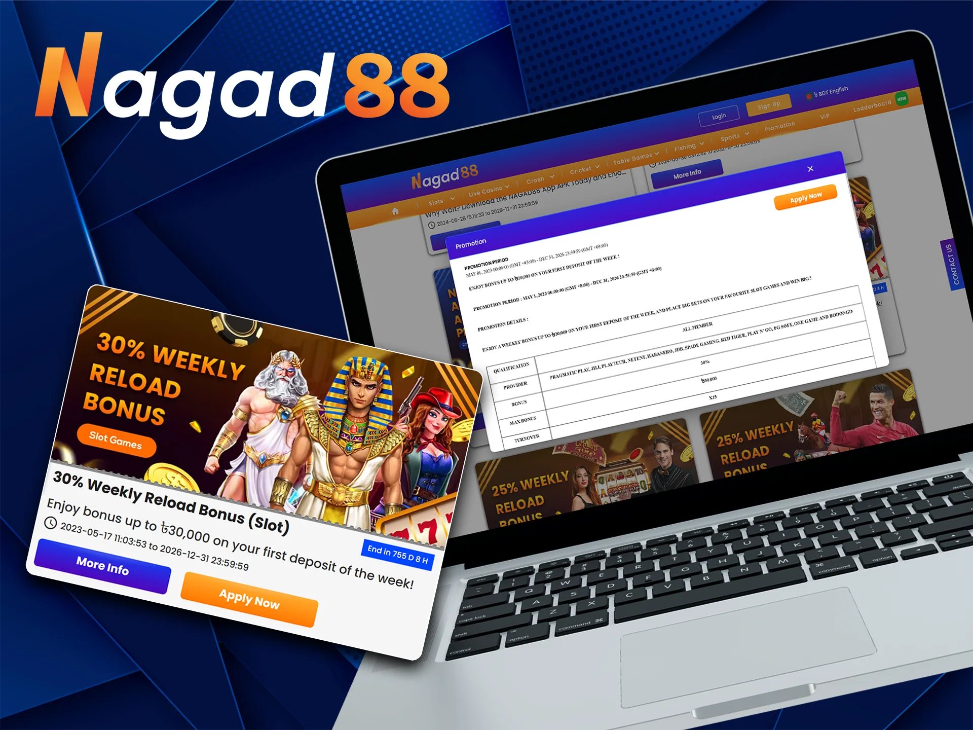 Get Weekly Reload Casino Bonus at Nagad88.