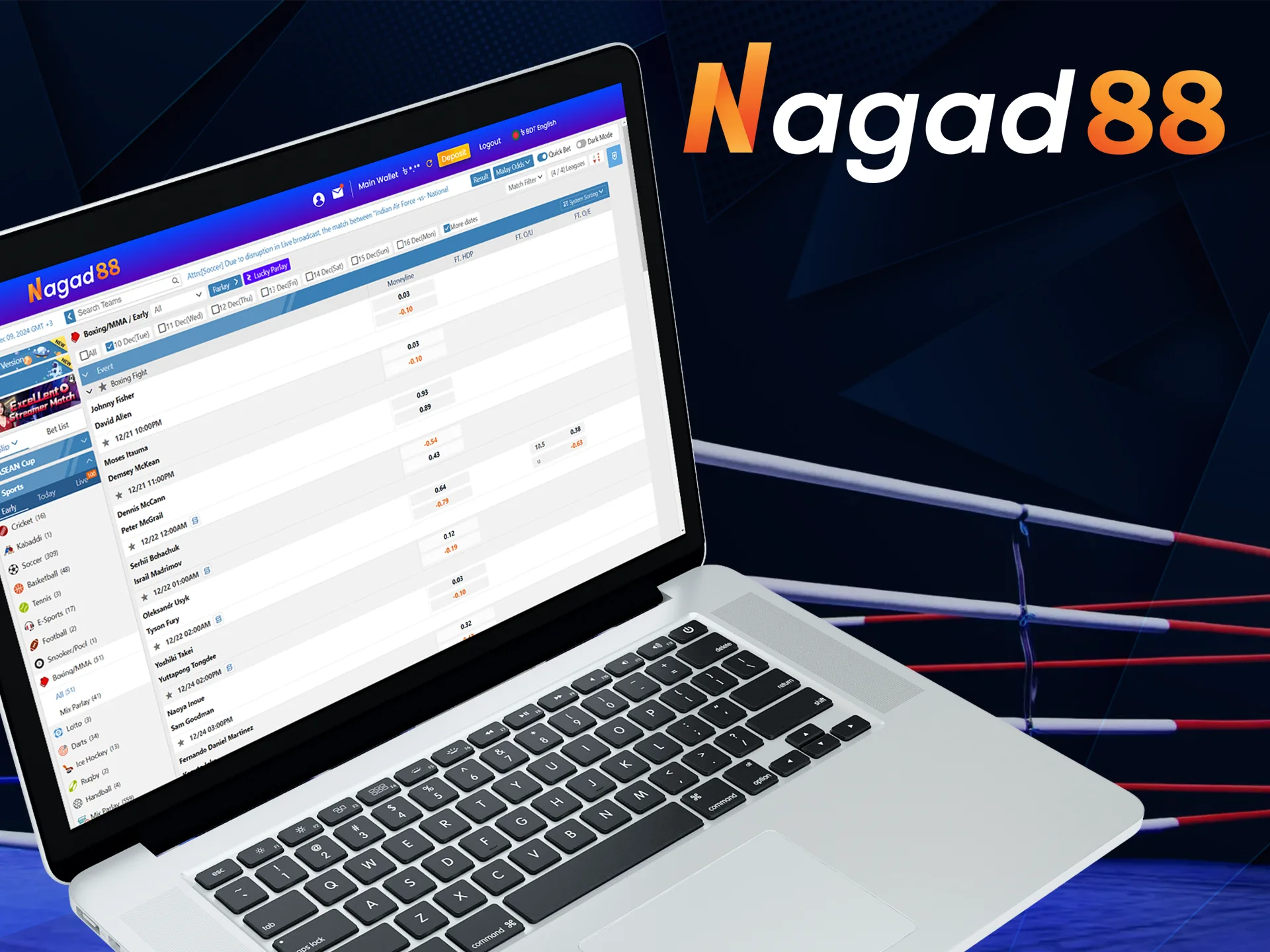 Bet on winning your favourite boxer at Nagad88.