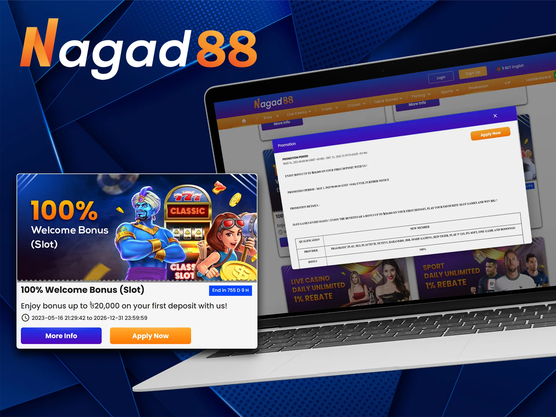 Casino bonus will give an advantage at Nagad88.