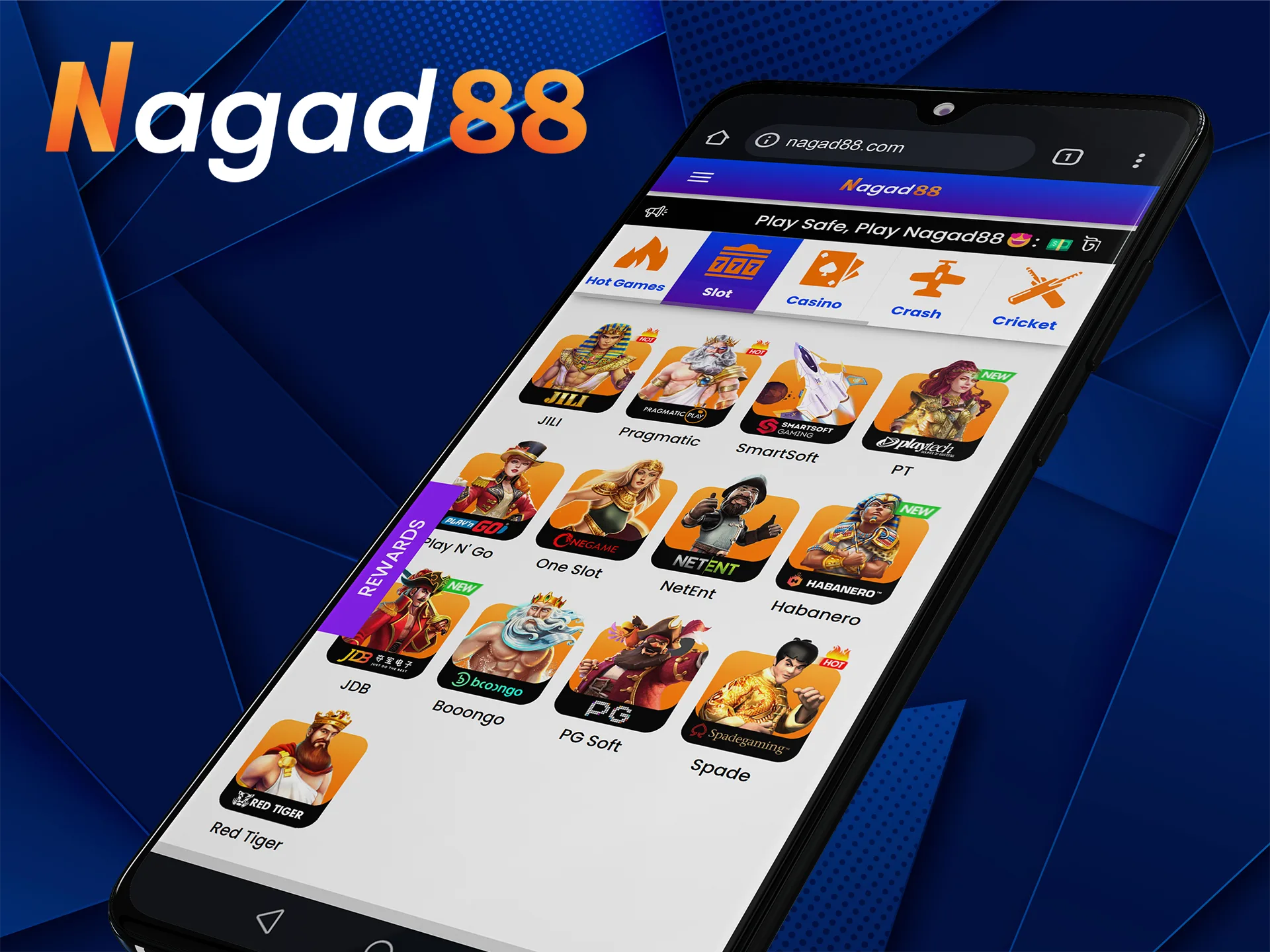 You can open a web version of Nagad88 on your mobile phone and bet via it.