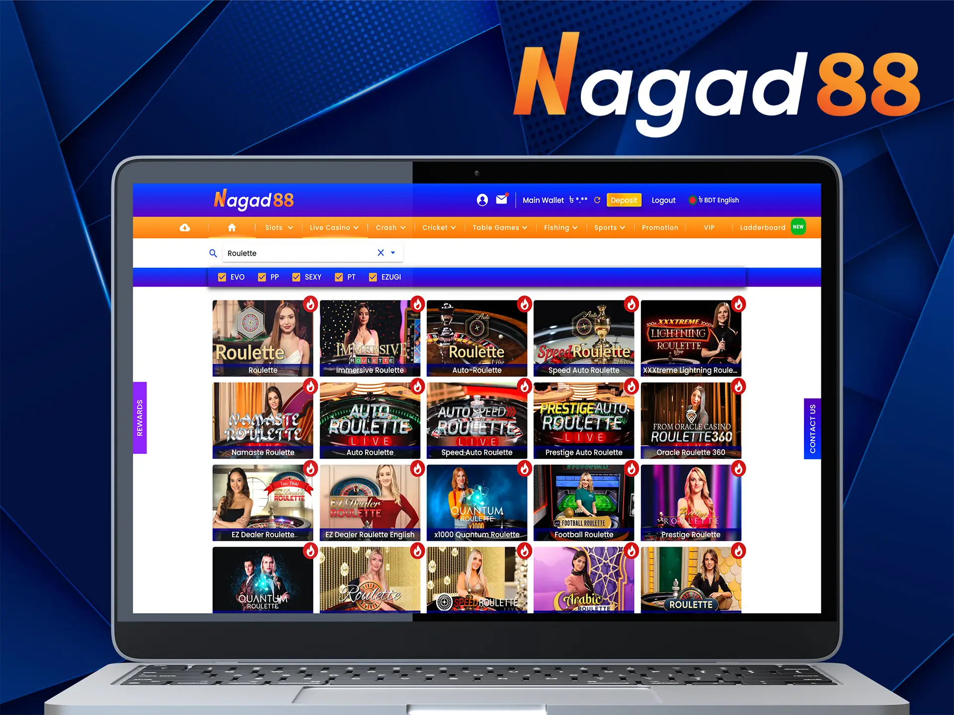 Try your luck playing roulette at Nagad88 Casino.