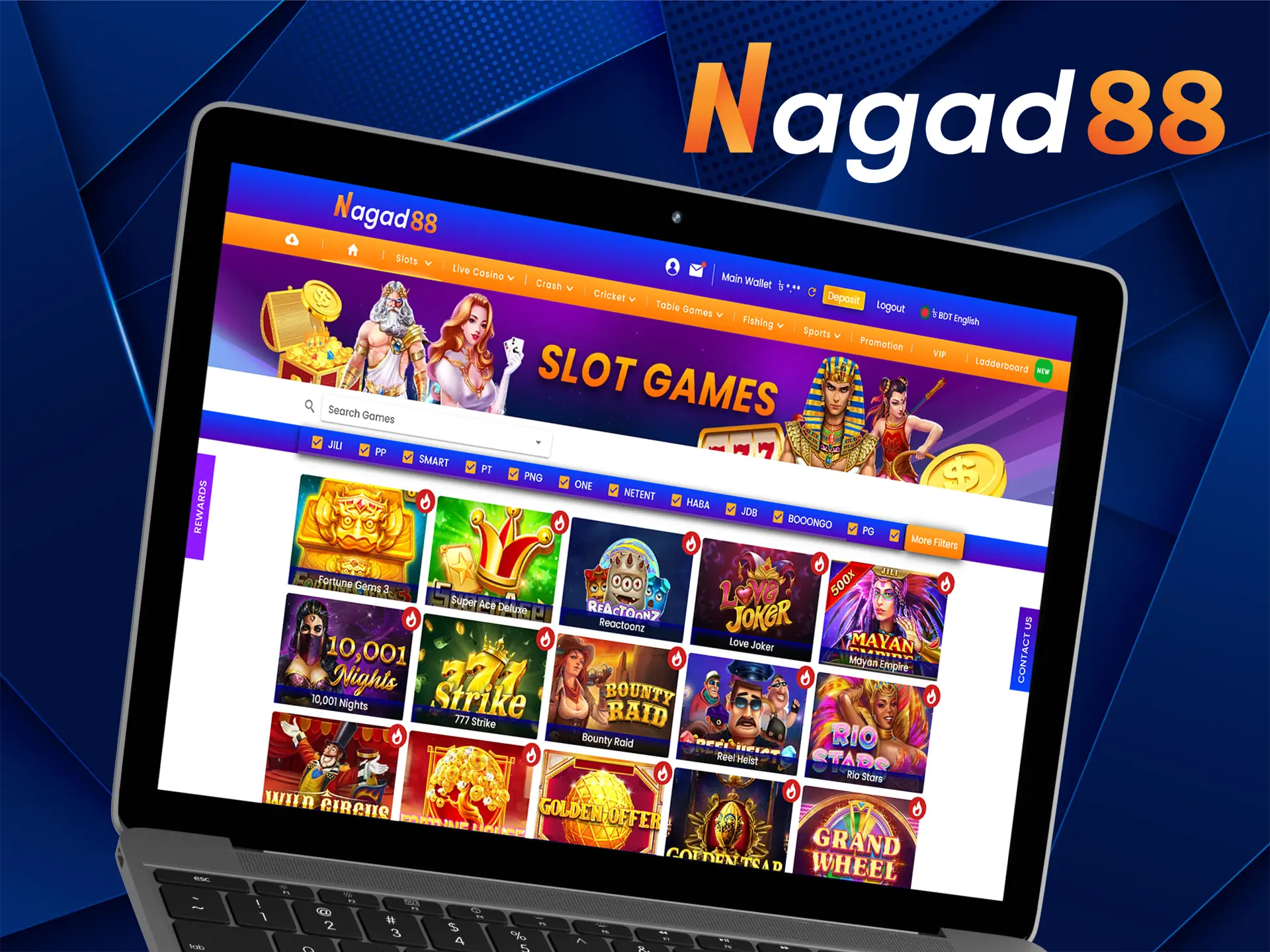 With Nagad88 try your luck in the slots.