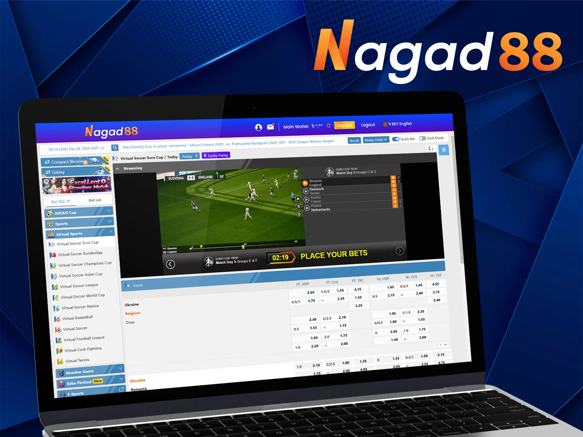 In Nagad88, you can bet on virtual sports as well.