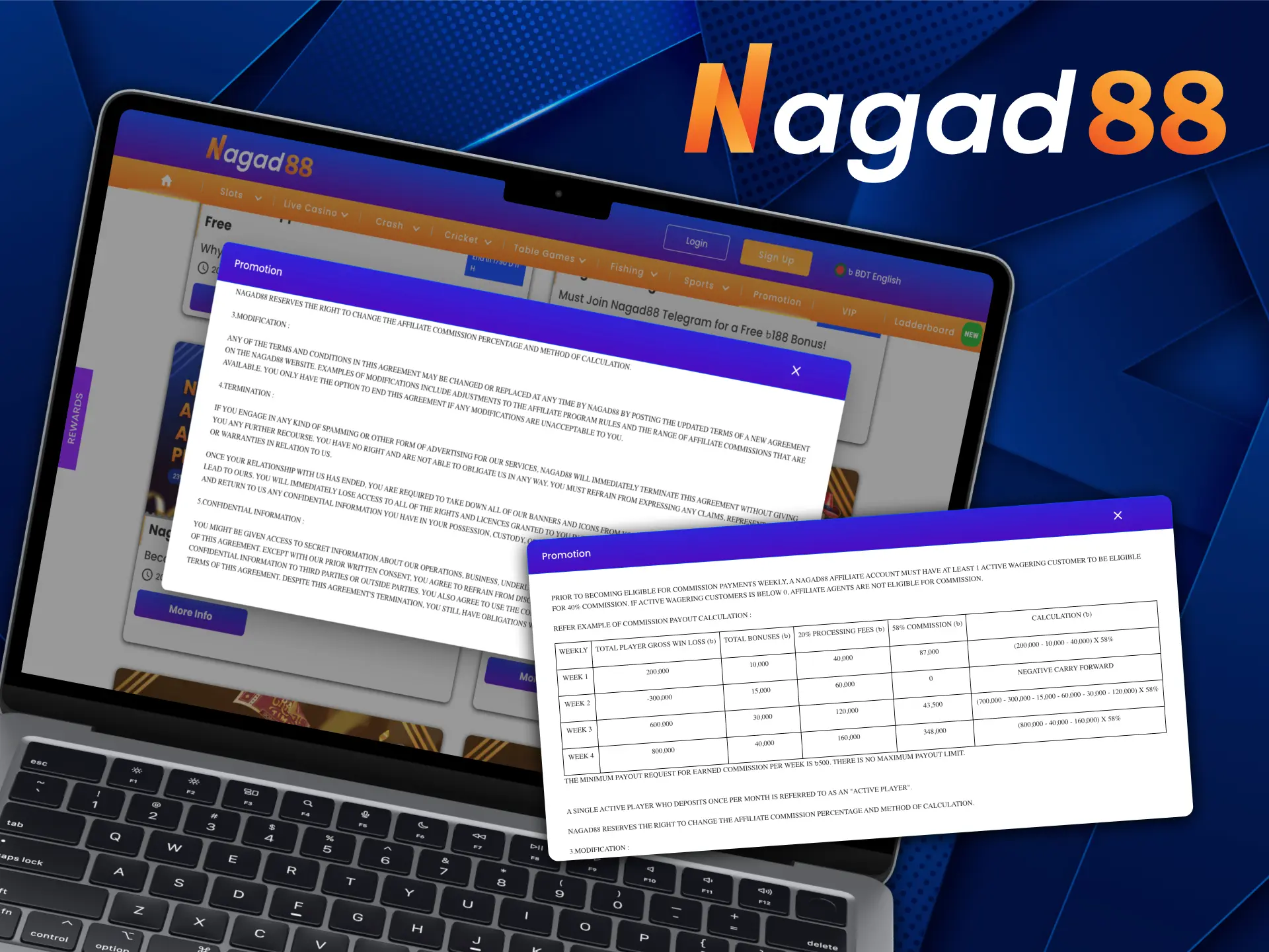 Read the following terms and conditions of Nagad88 affiliate program.