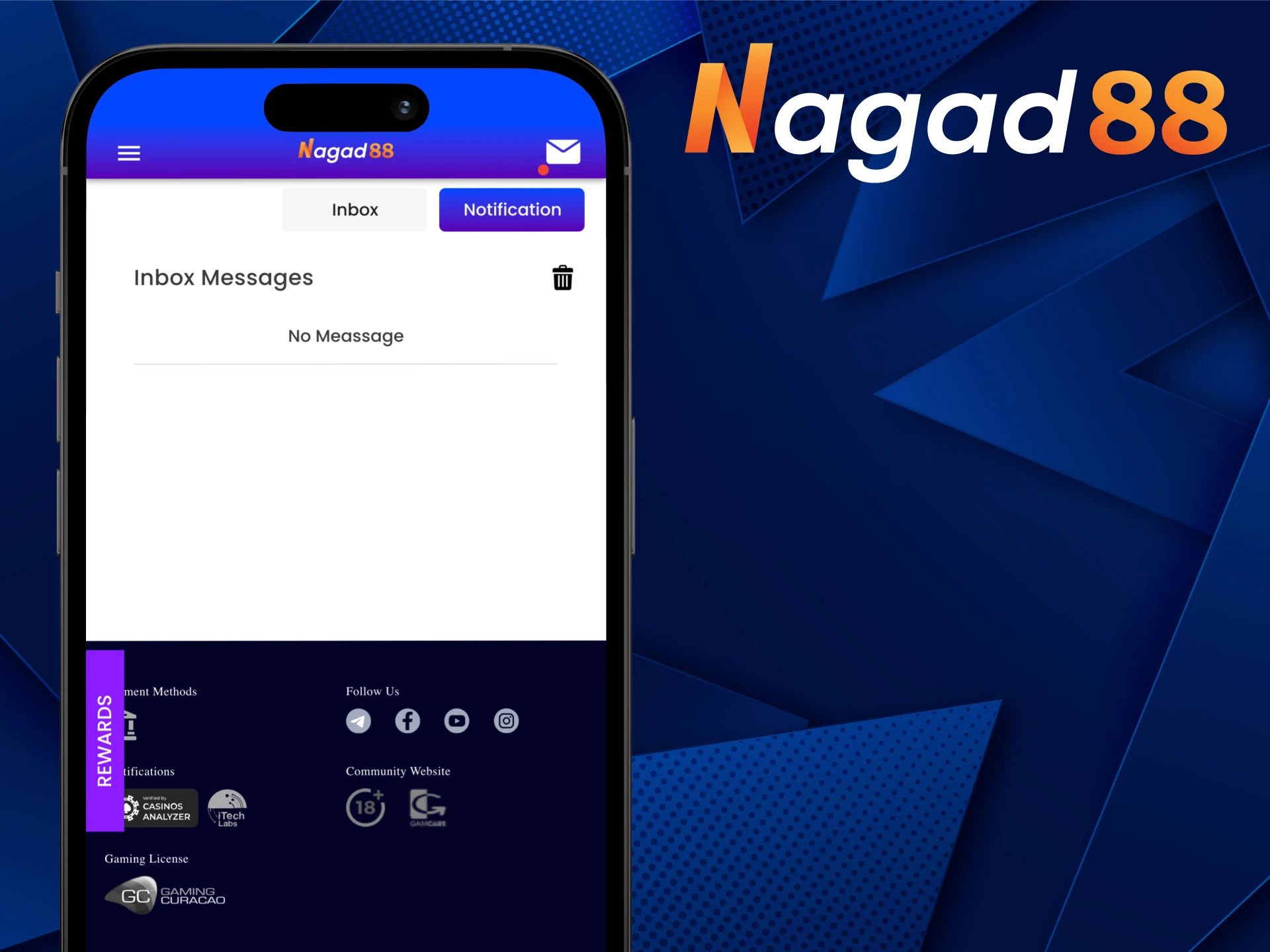 A variety of notification types are available in the Nagad88 app.