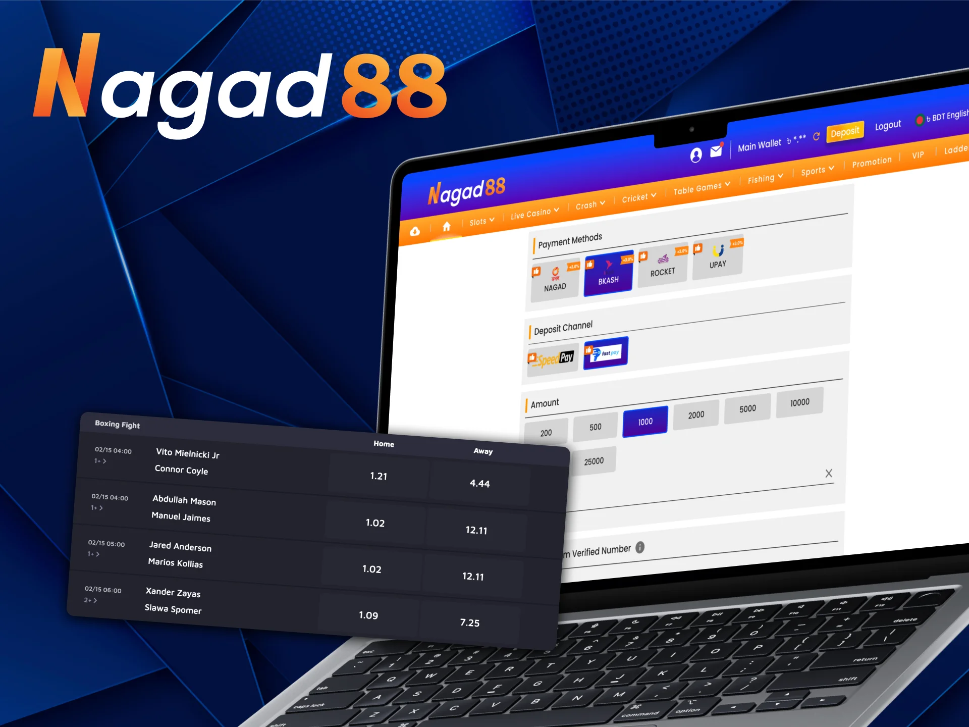 It is very easy to start betting on Nagad88 boxing.