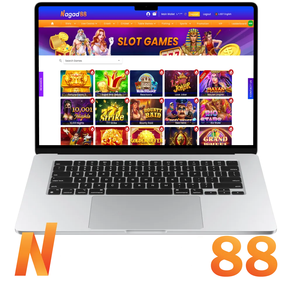 Nagad88 platform offers a wide range of casino games.