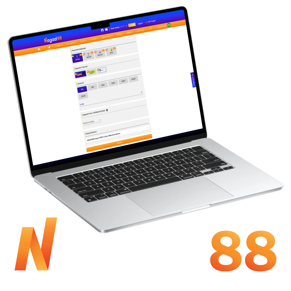 At Nagad88 you can use convenient deposit methods.