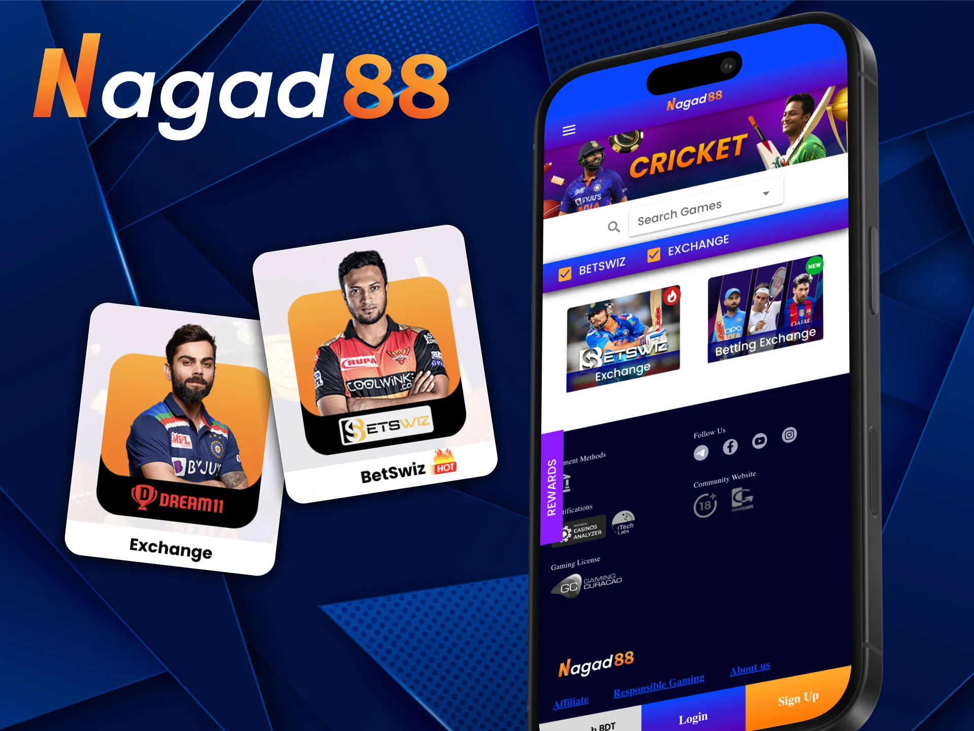 Download Nagad88 app and enjoy betting on ICC Champions Trophy.