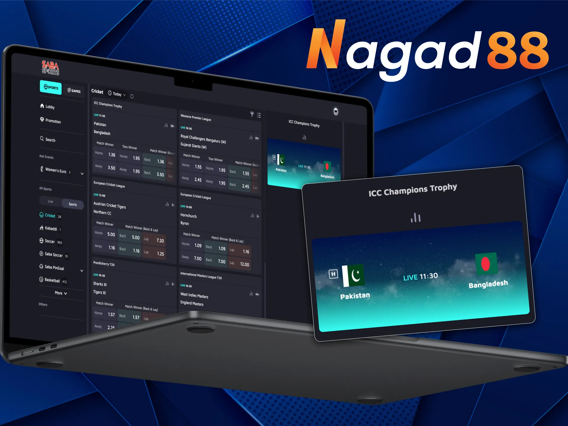 Increase your chances with Nagad88 when betting on ICC Champions Trophy.