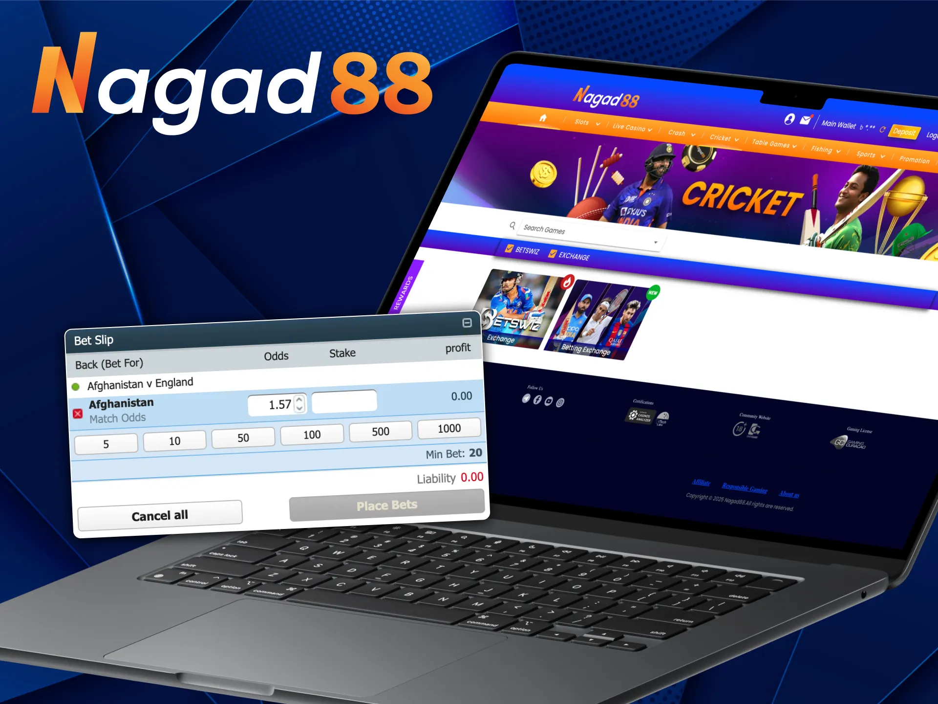 Follow the steps to start betting on ICC Champions Trophy at Nagad88.