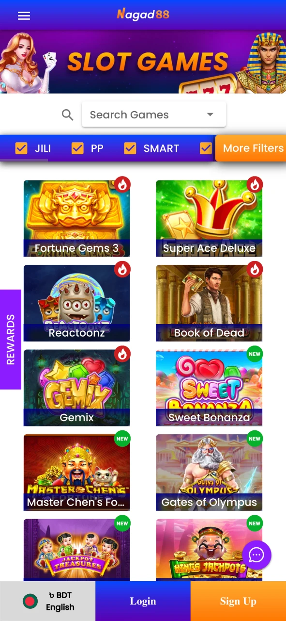 Play slots games at Nagad88 official website.