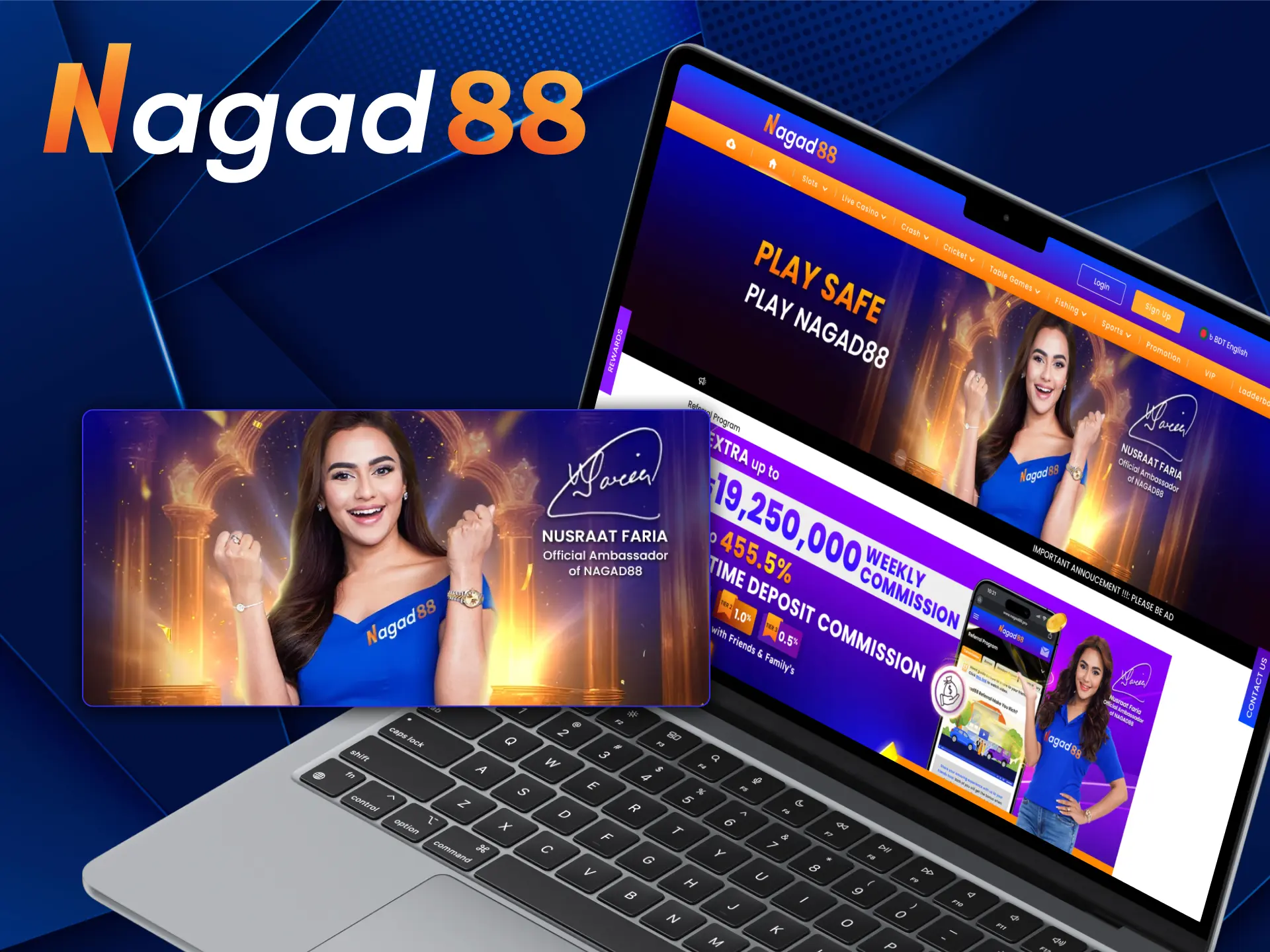 Nusraat Faria is the ambassador of mobile financial platform Nagad88 in Bangladesh.