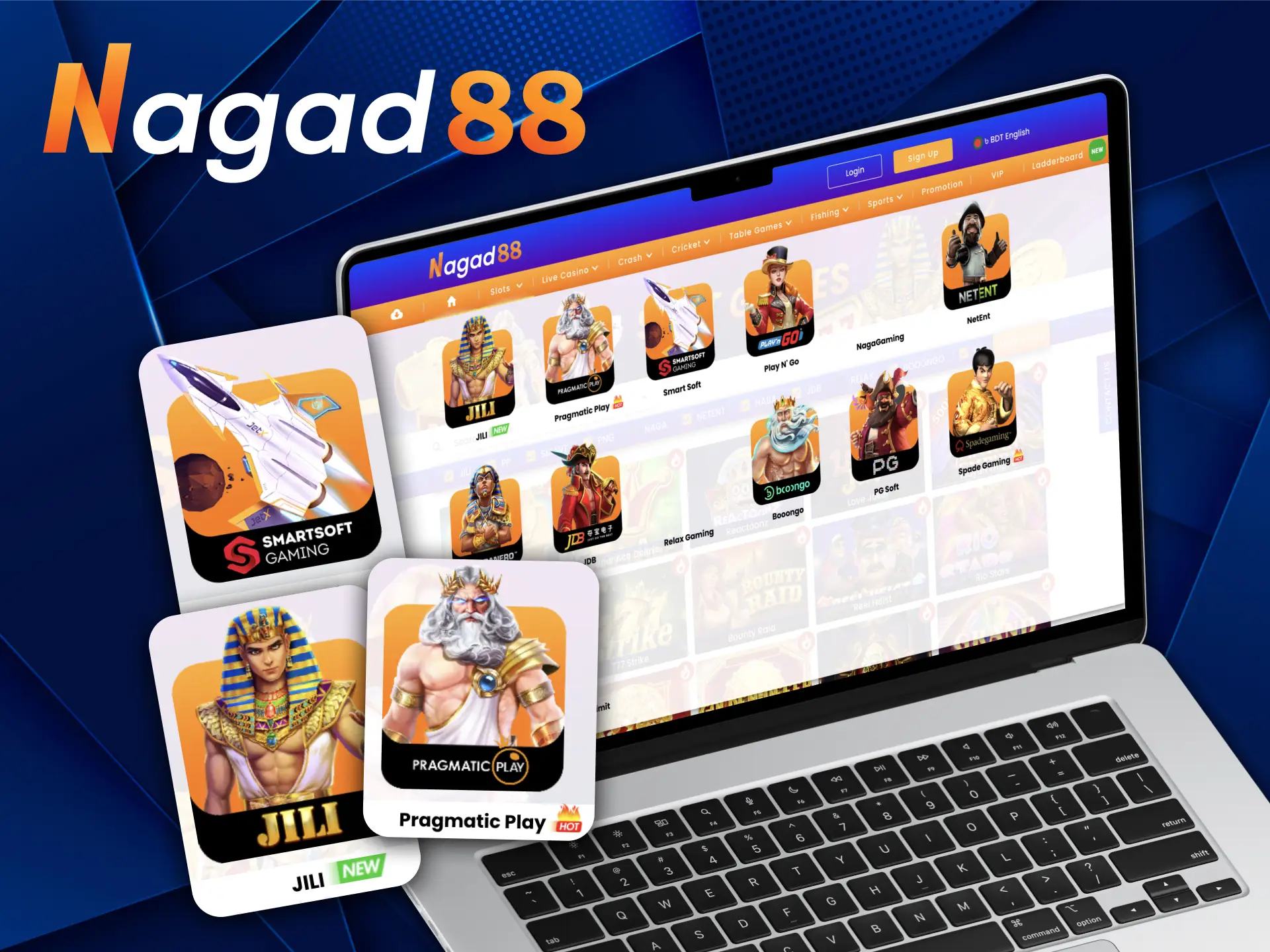 Nagad88 casino offers slots from famous providers.