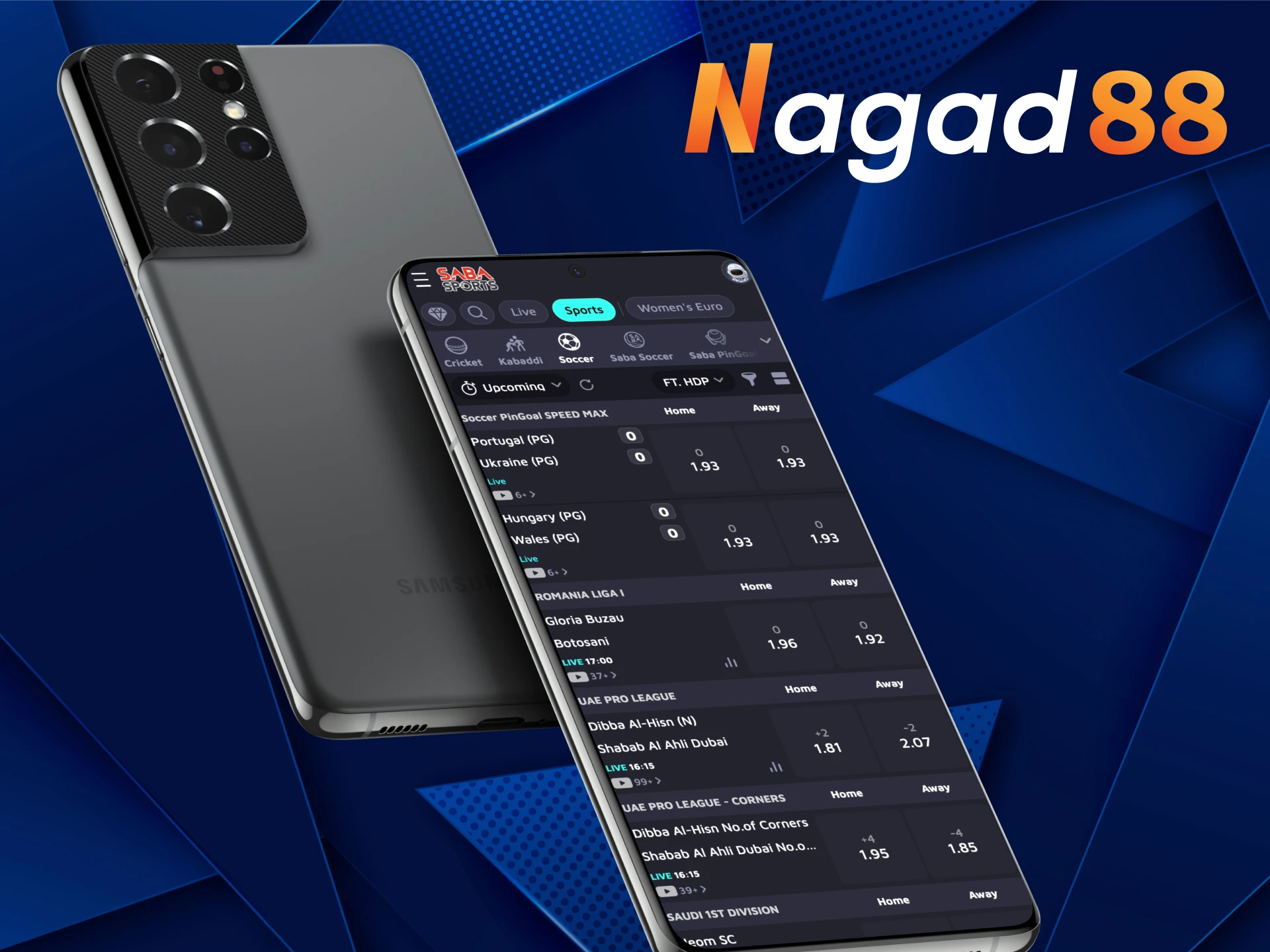 Install mobile Nagad88 soccer app on Android device.