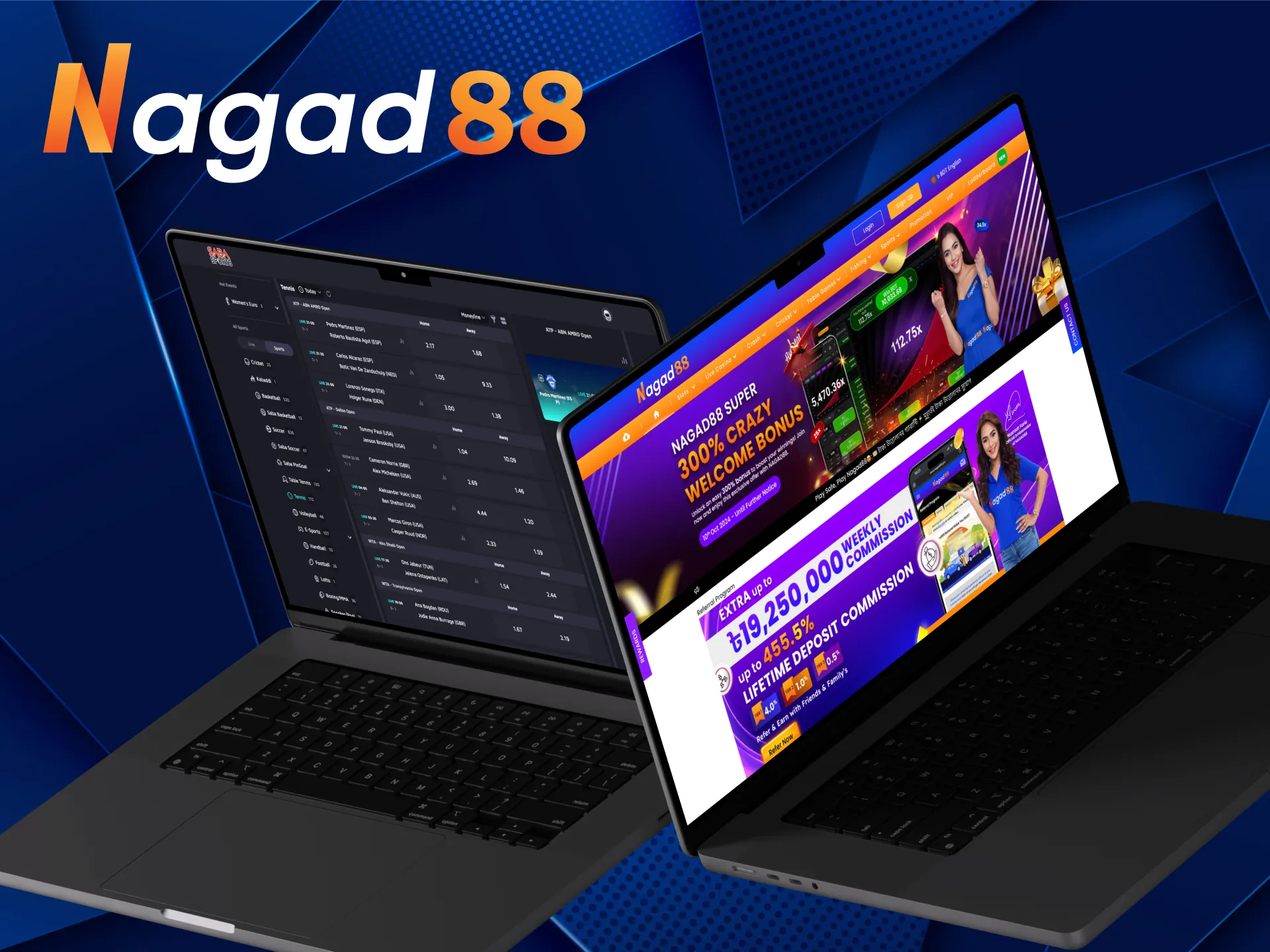 Get best conditions for Nagad88 online tennis betting.