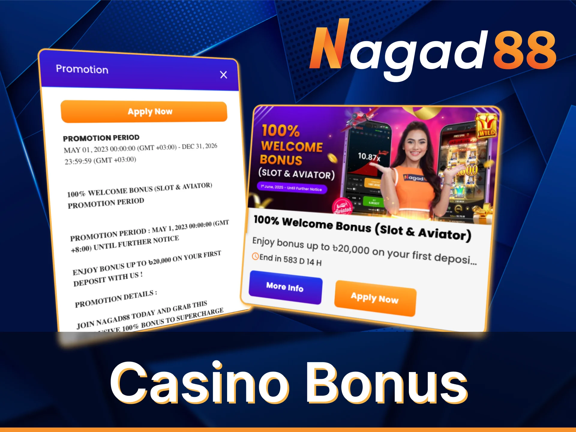 Take advantage of the special casino bonus in the Nagad88 app.