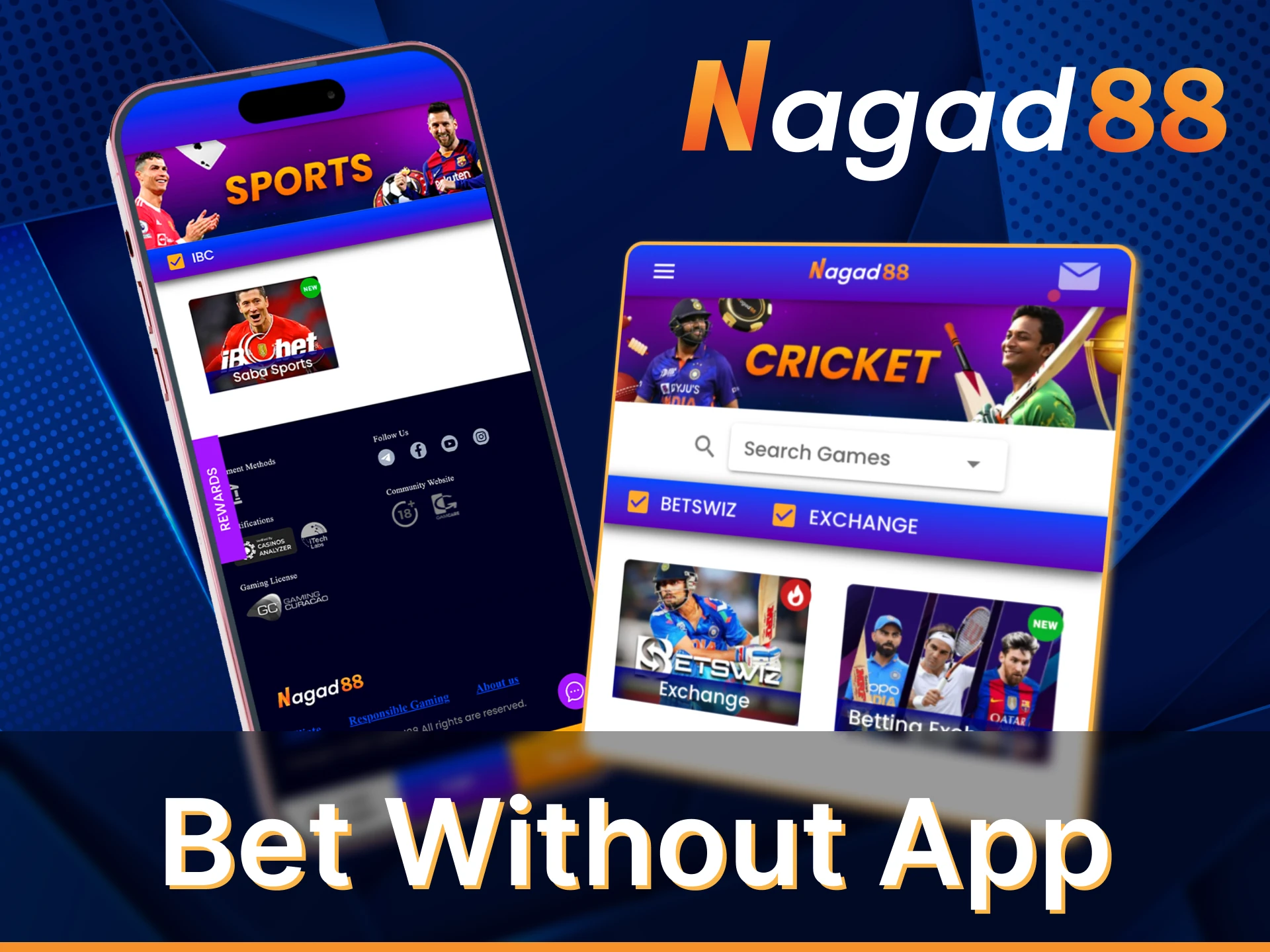 You can place bets using the Nagad88 mobile site.