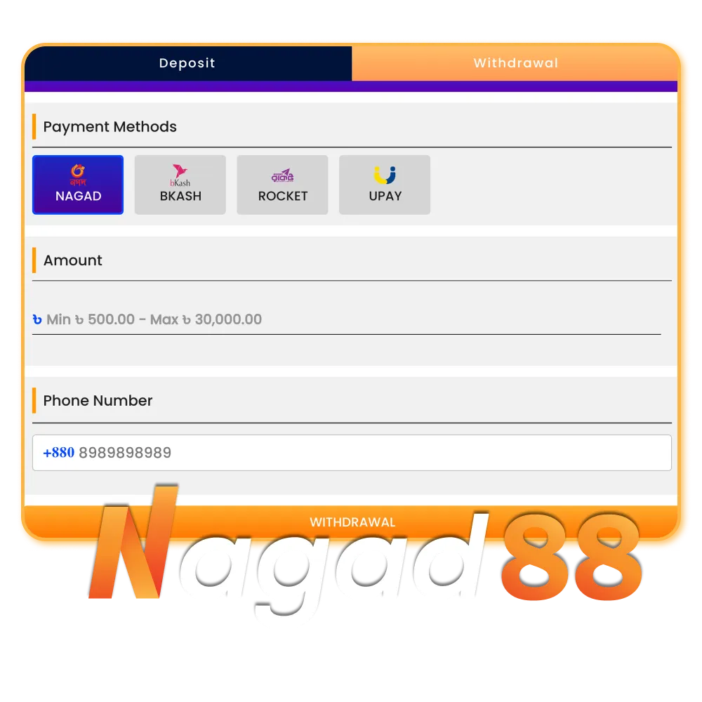 Nagad88 থেকে সহজেই টাকা উত্তোলন করুন।